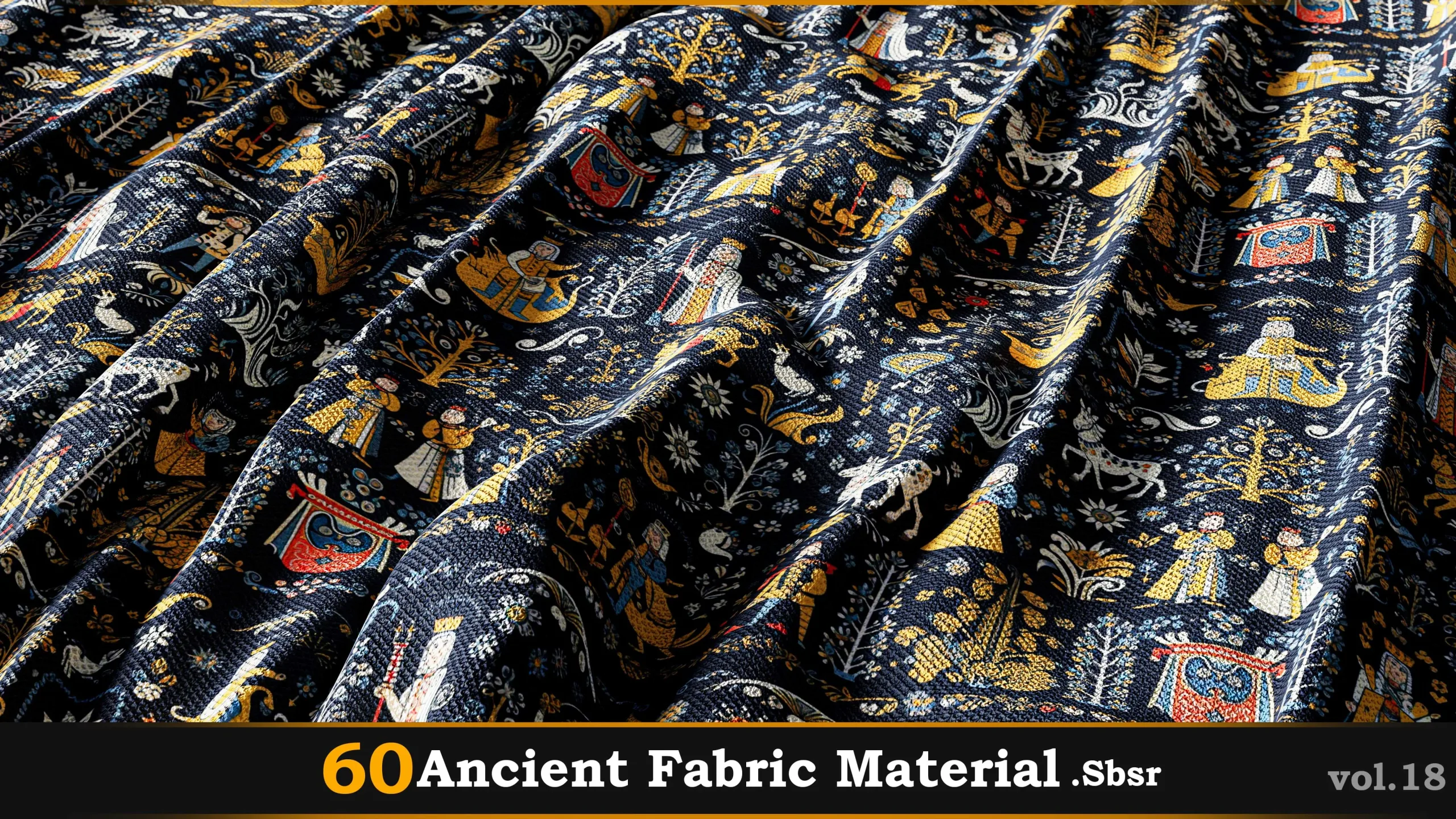 60 Ancient Fabric Material_Sbsar Vol.18