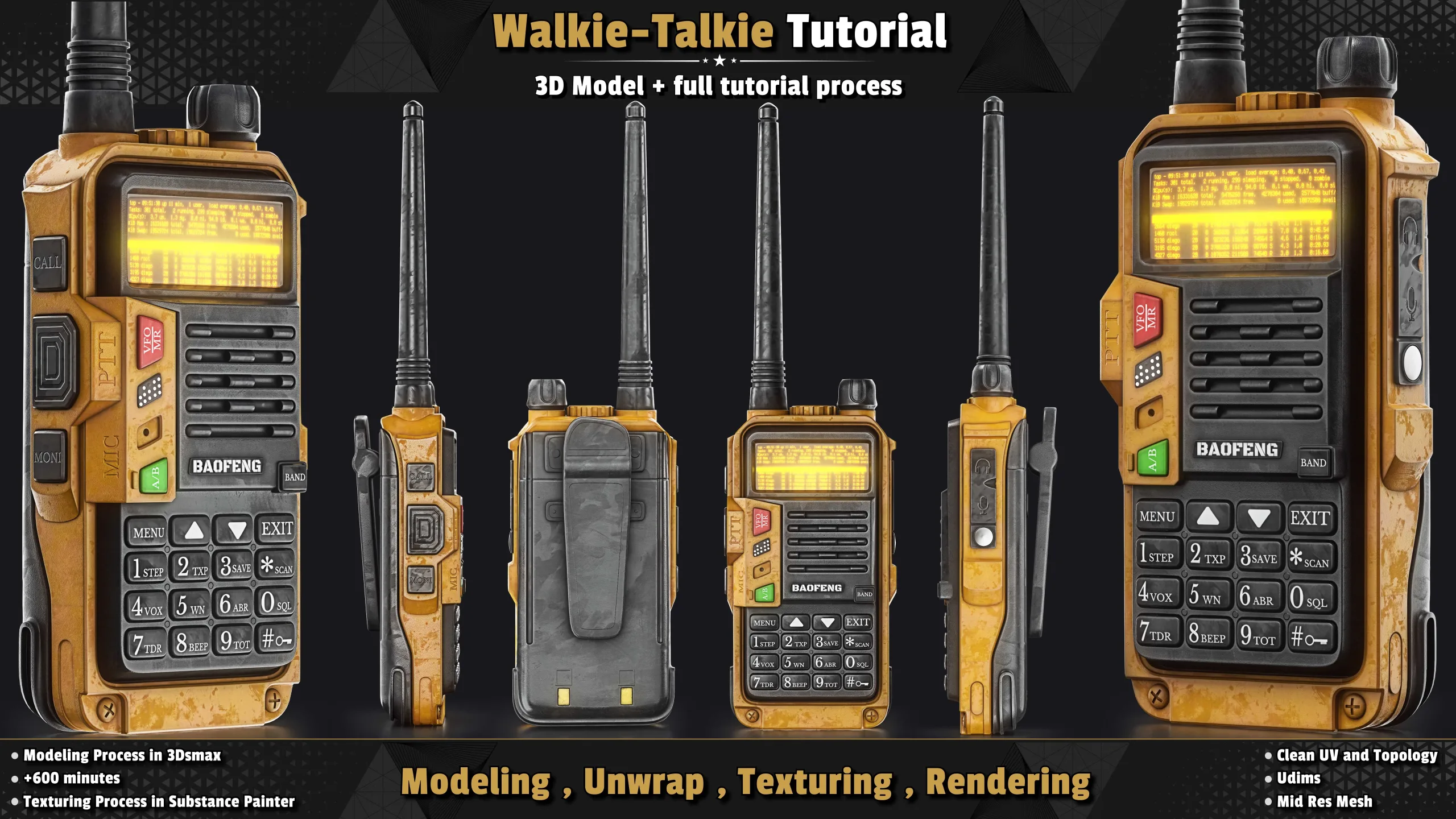 Walkie-Talkie / 3D Model + Full Tutorial Process