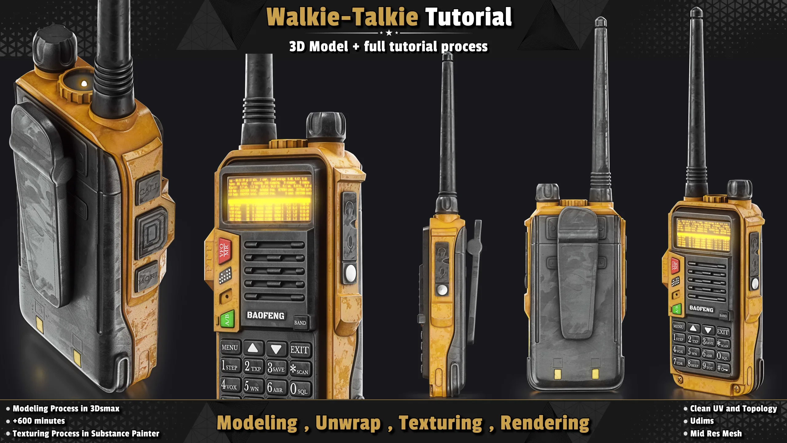 Walkie-Talkie / 3D Model + Full Tutorial Process