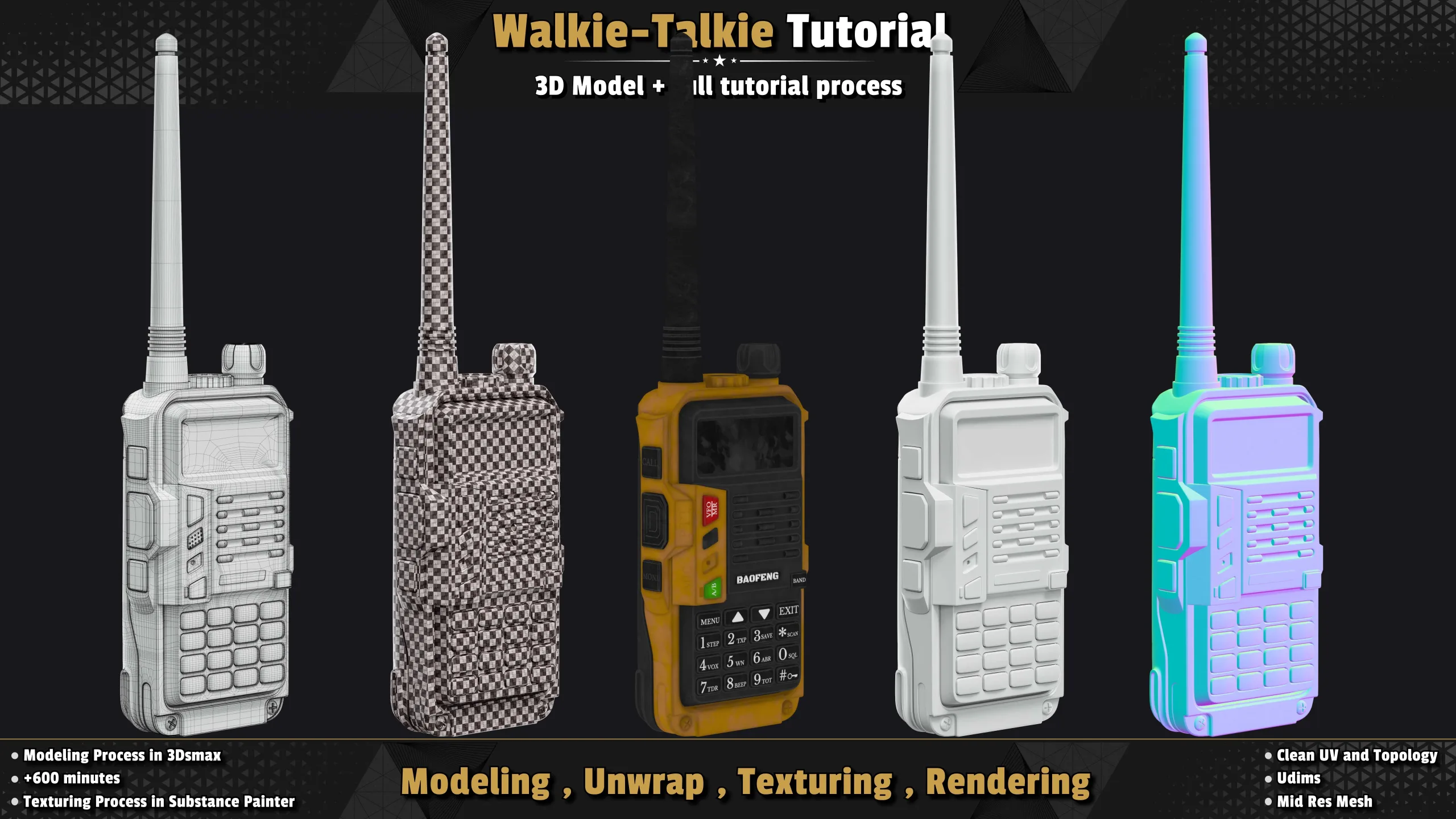 Walkie-Talkie / 3D Model + Full Tutorial Process