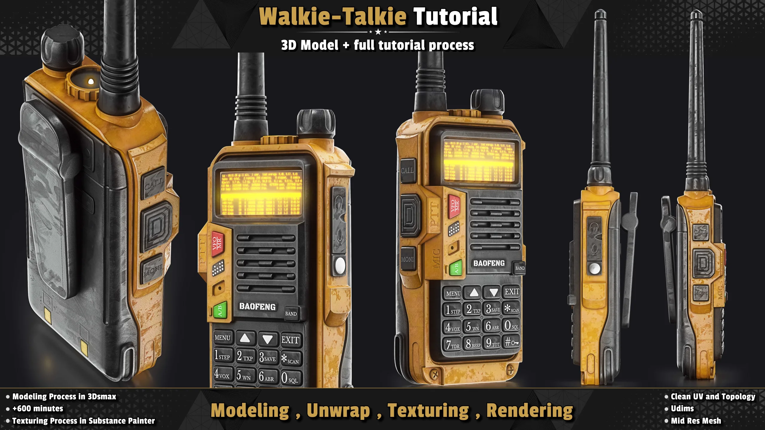 Walkie-Talkie / 3D Model + Full Tutorial Process