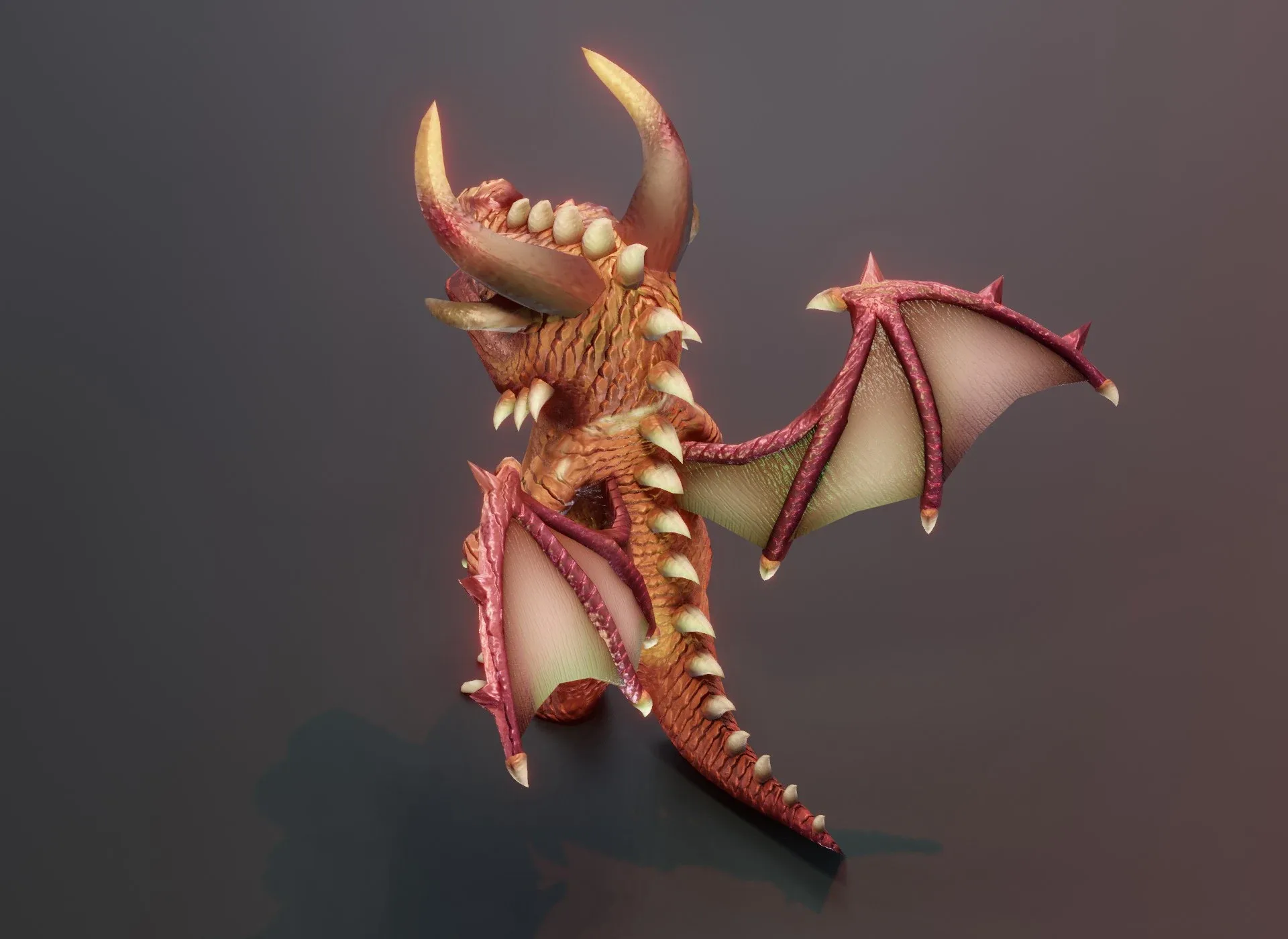 Cartoon Gem Dragons Animated Low-poly 3D Model