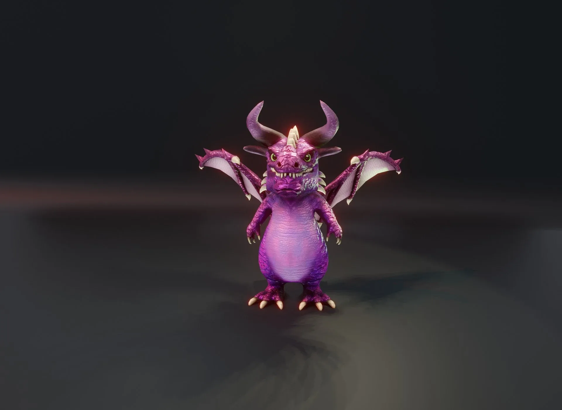 Cartoon Gem Dragons Animated Low-poly 3D Model