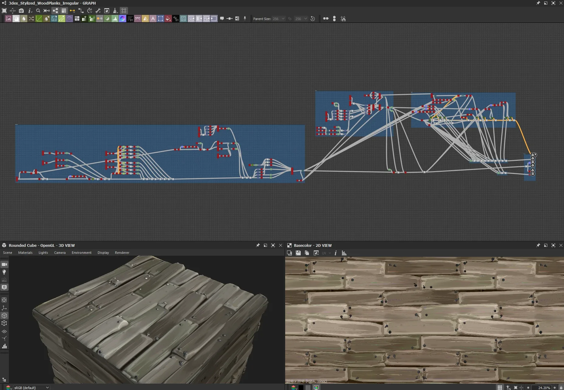 Stylized Irregular Wood Planks - Substance 3D Designer + Sbsar File