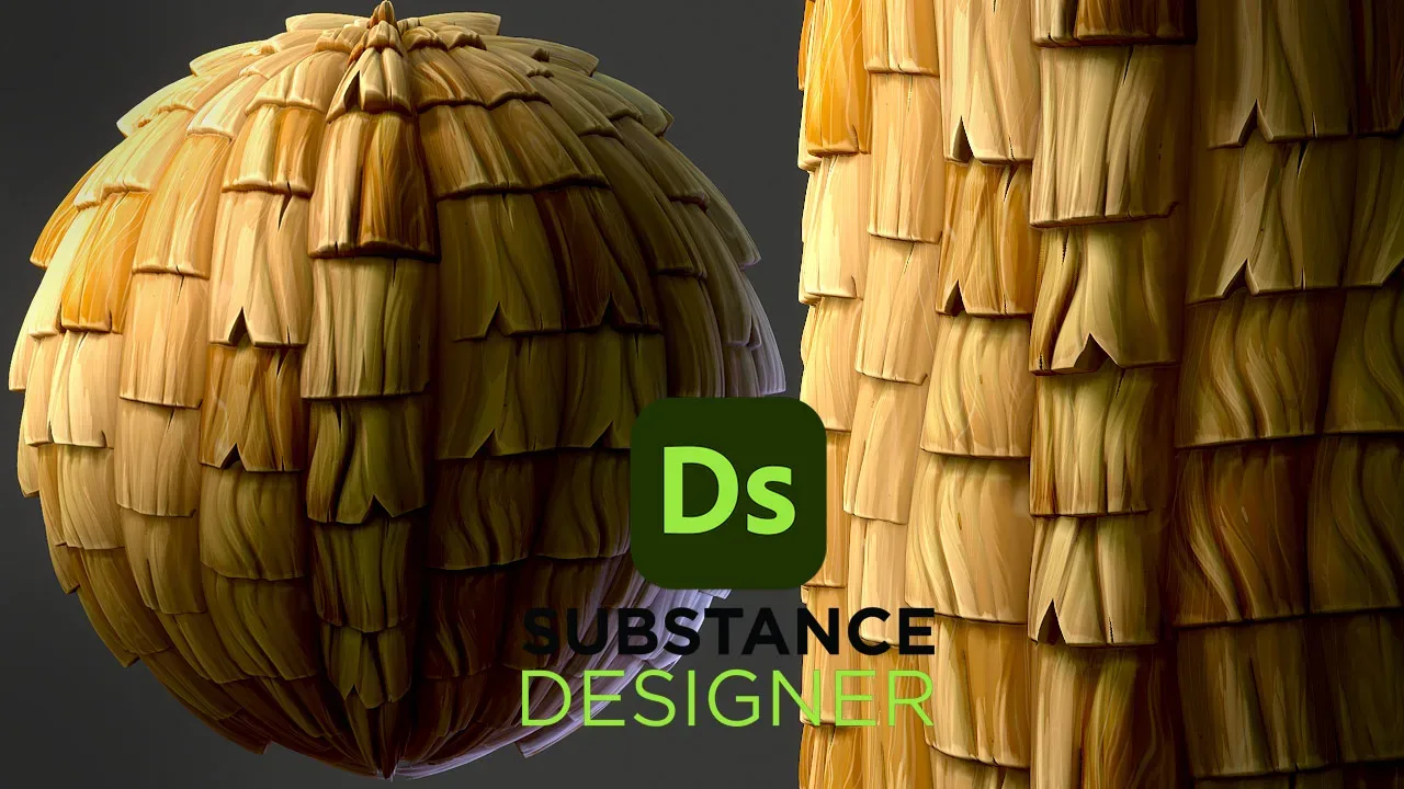 Stylized Wooden Roof - Substance 3D Designer + Sbsar File