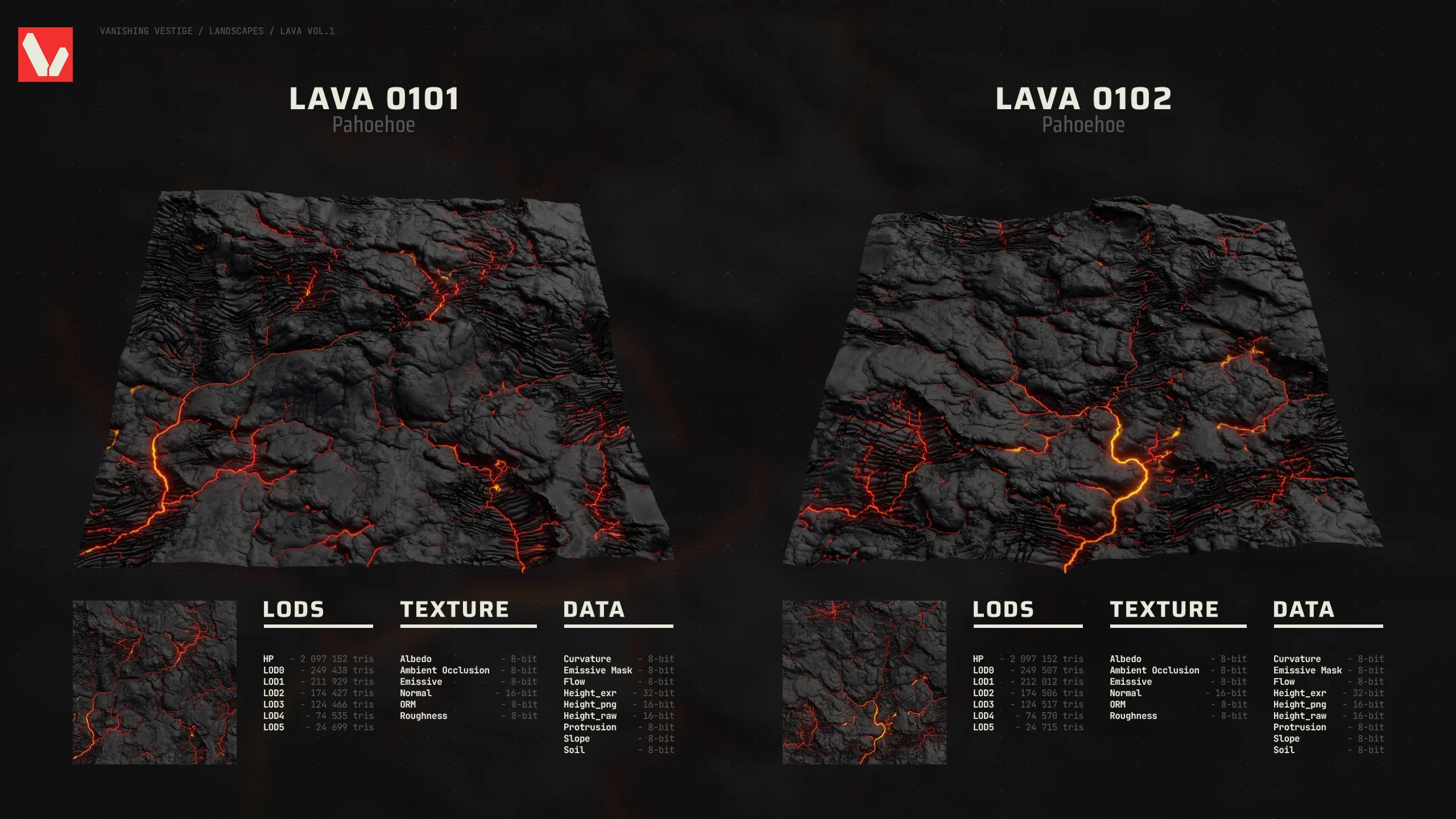 8k Landscapes - Lava Vol.1