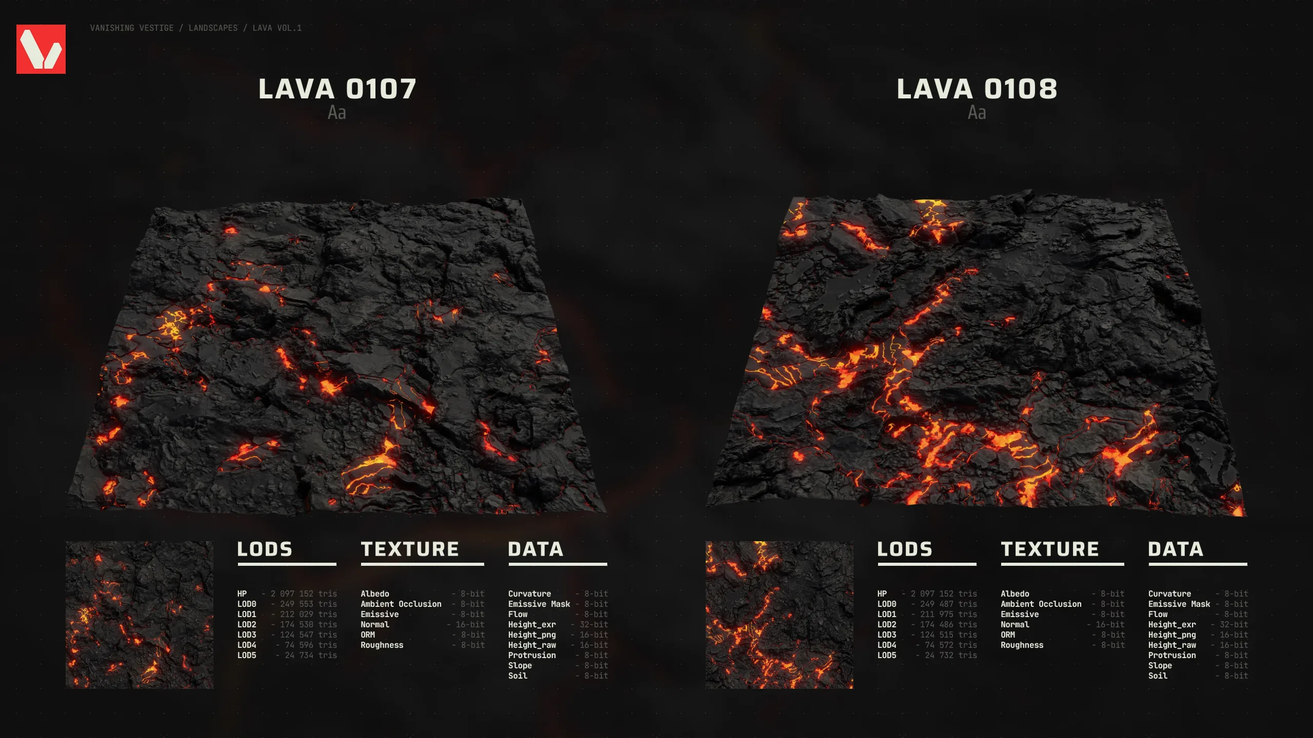 8k Landscapes - Lava Vol.1