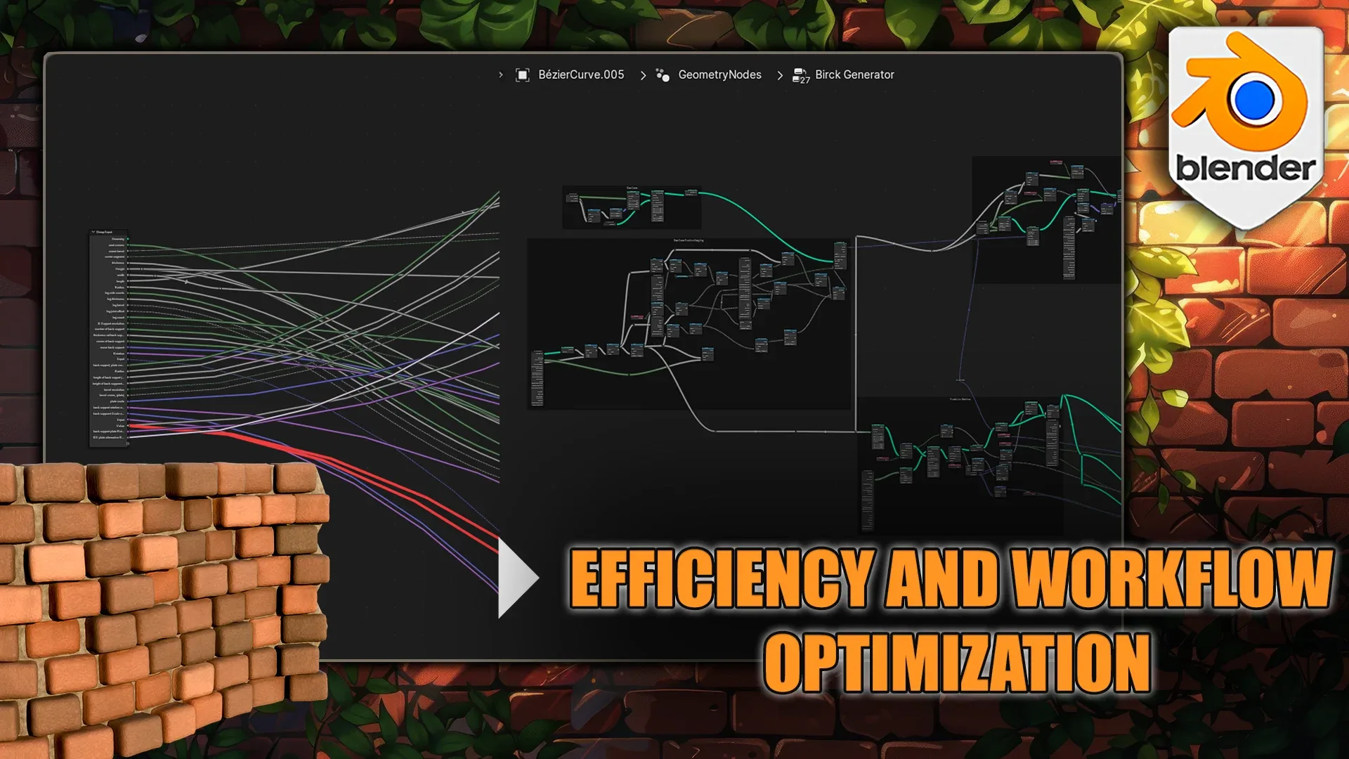 Brick Wall Generator Using Geometry Nodes