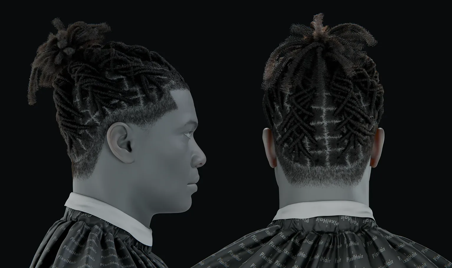 PixelHair Hairstyle - Lil Baby Dreads 015 (Hair for blender/ unreal engine / metahuman) Afro hair | Kinky hair | 4c Hair | African / African American Hair