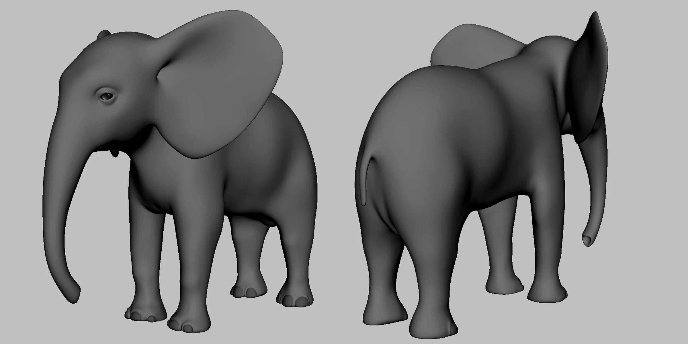 Baby Elephant - Topology + UV Map