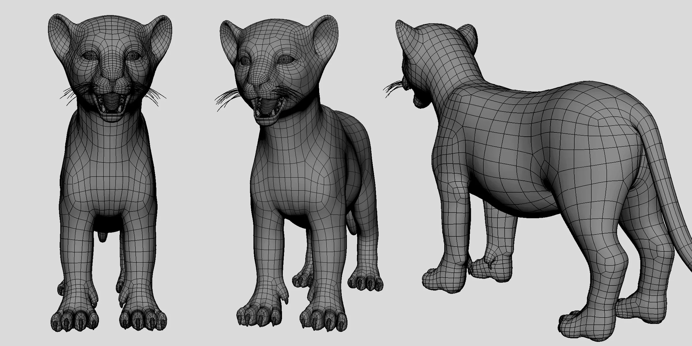 Baby Lion - Topology + UV Map