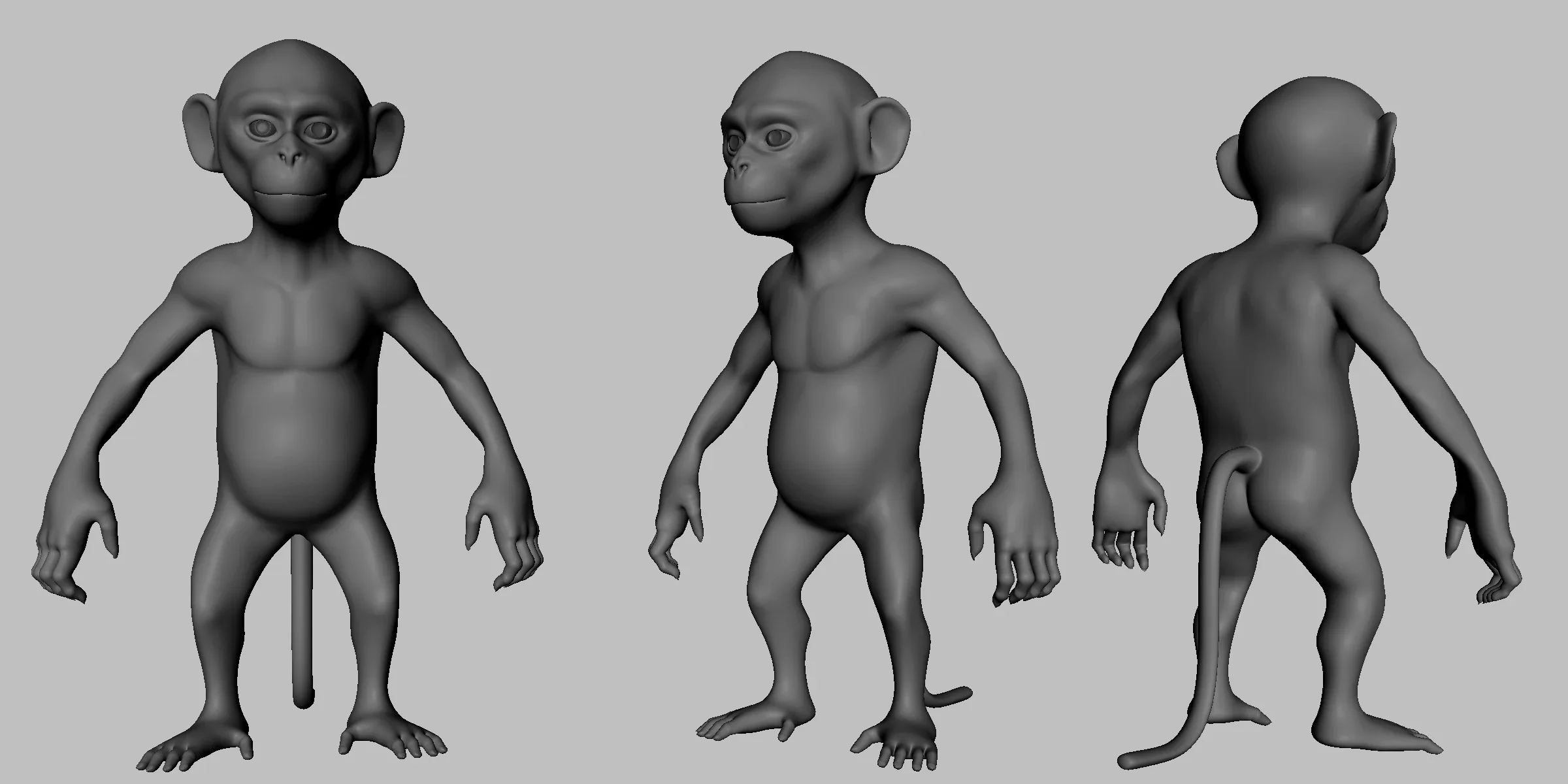 Baby Monkey - Topology + UV Map