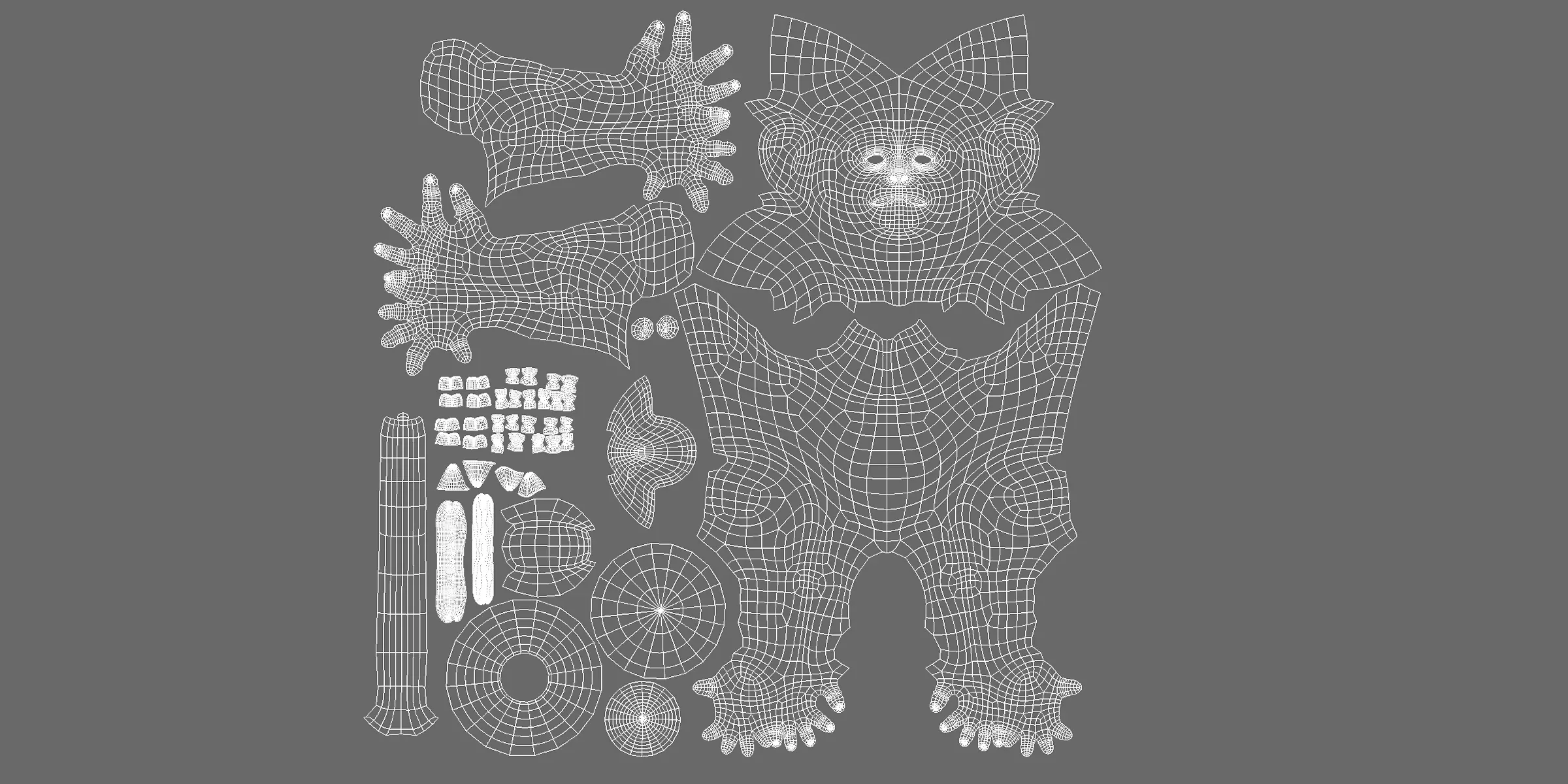 Baby Monkey - Topology + UV Map