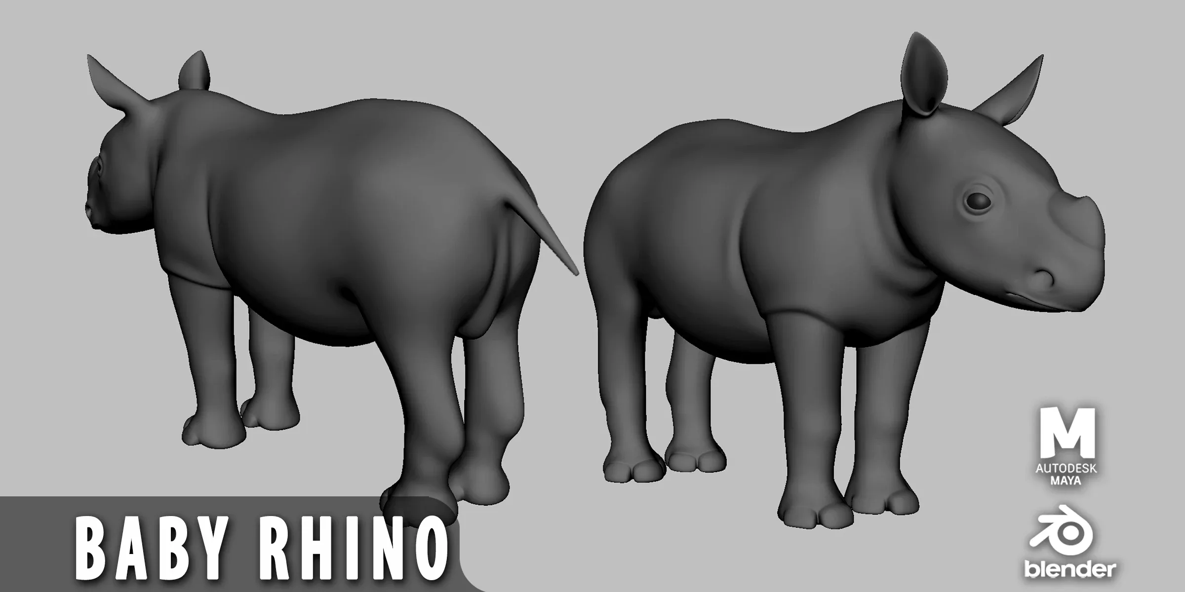 8 Wild Animal Baby - Topology + UV Map