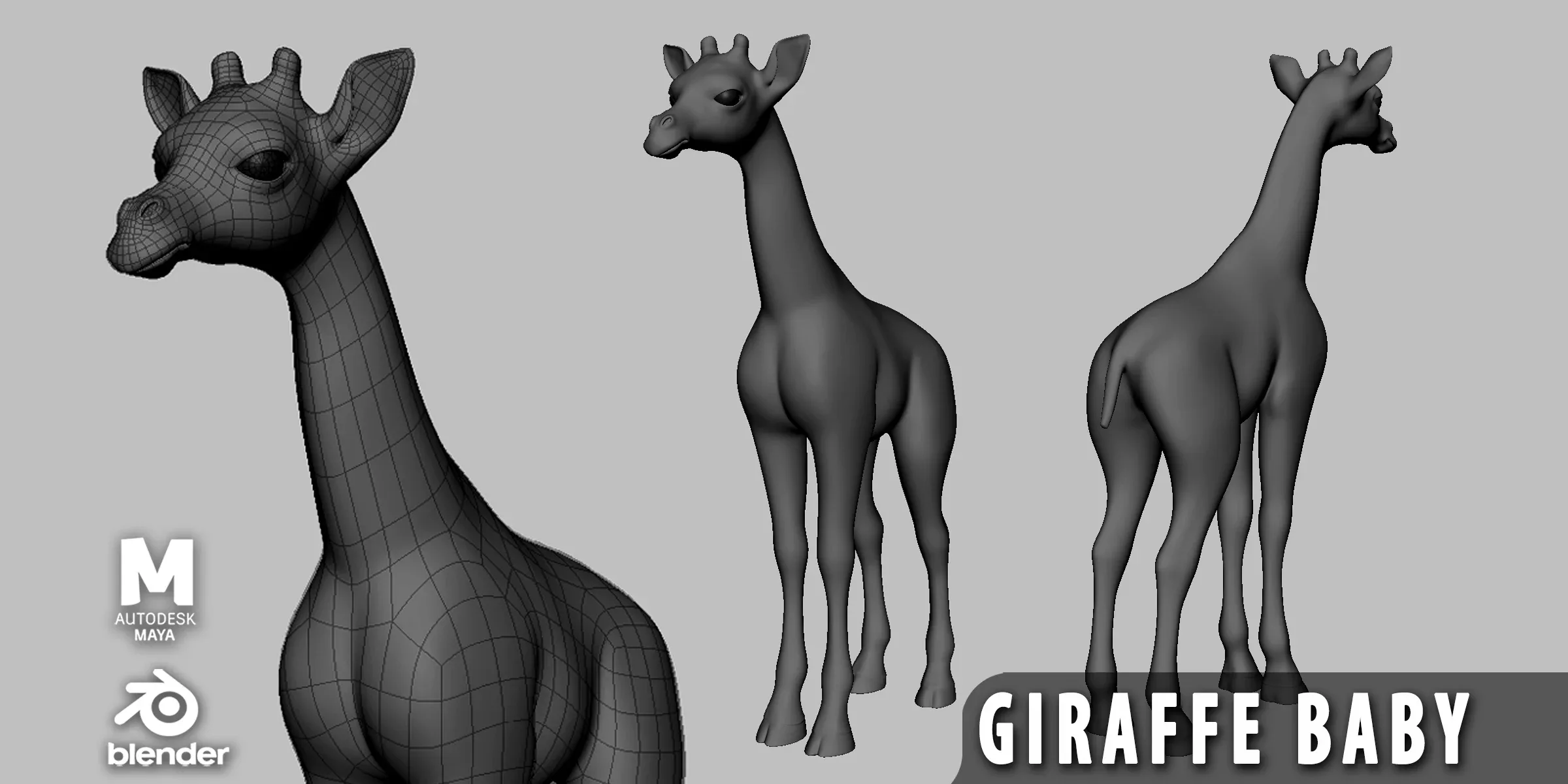 8 Wild Animal Baby - Topology + UV Map