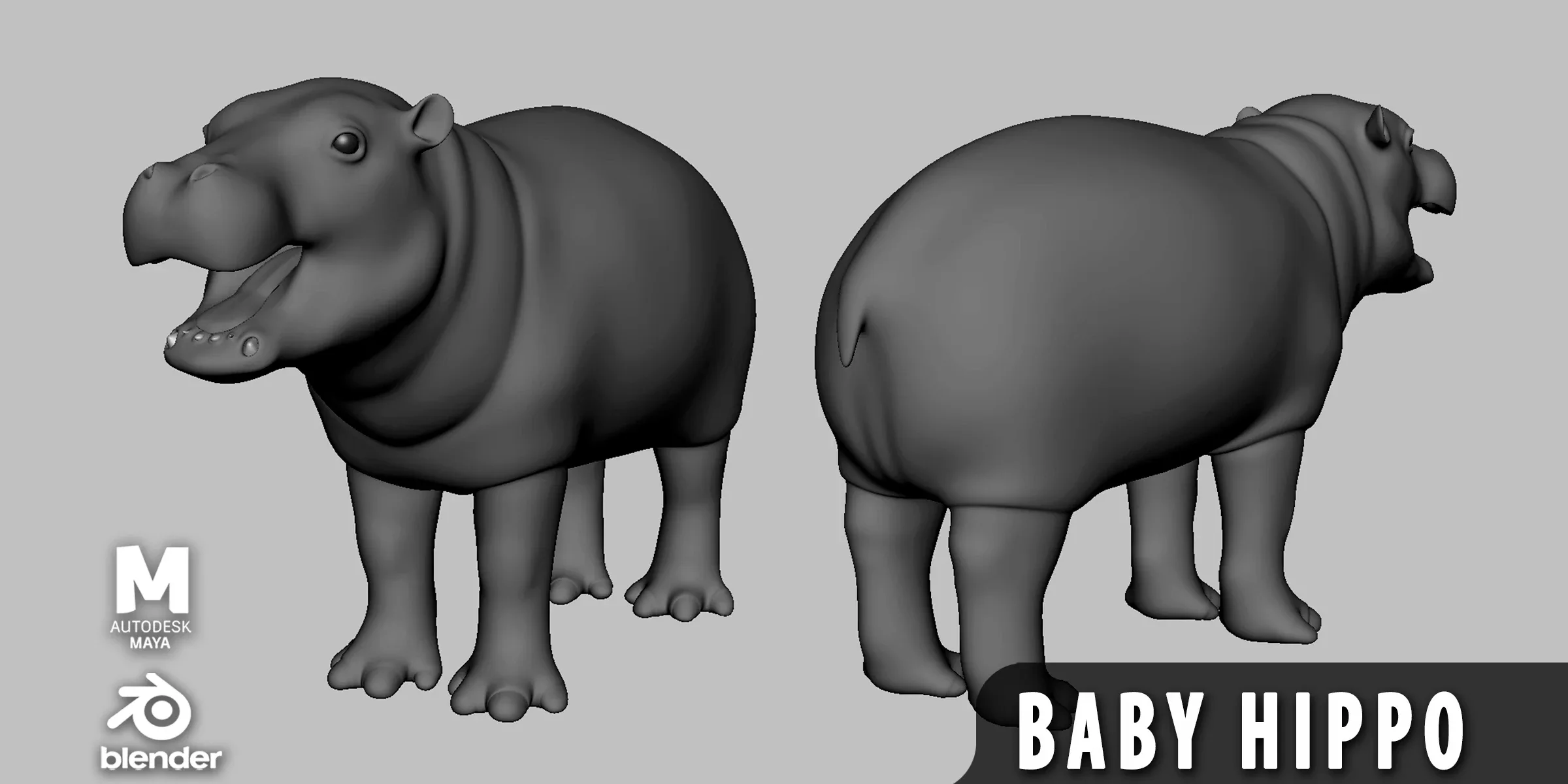 8 Wild Animal Baby - Topology + UV Map