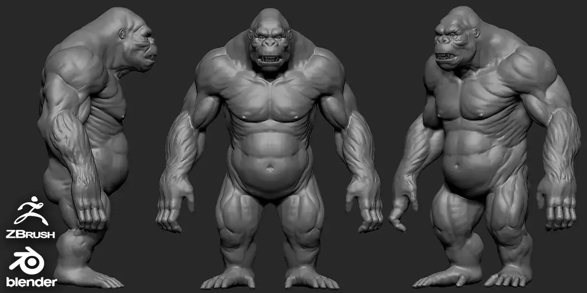 Gorilla - Topology + UV Map