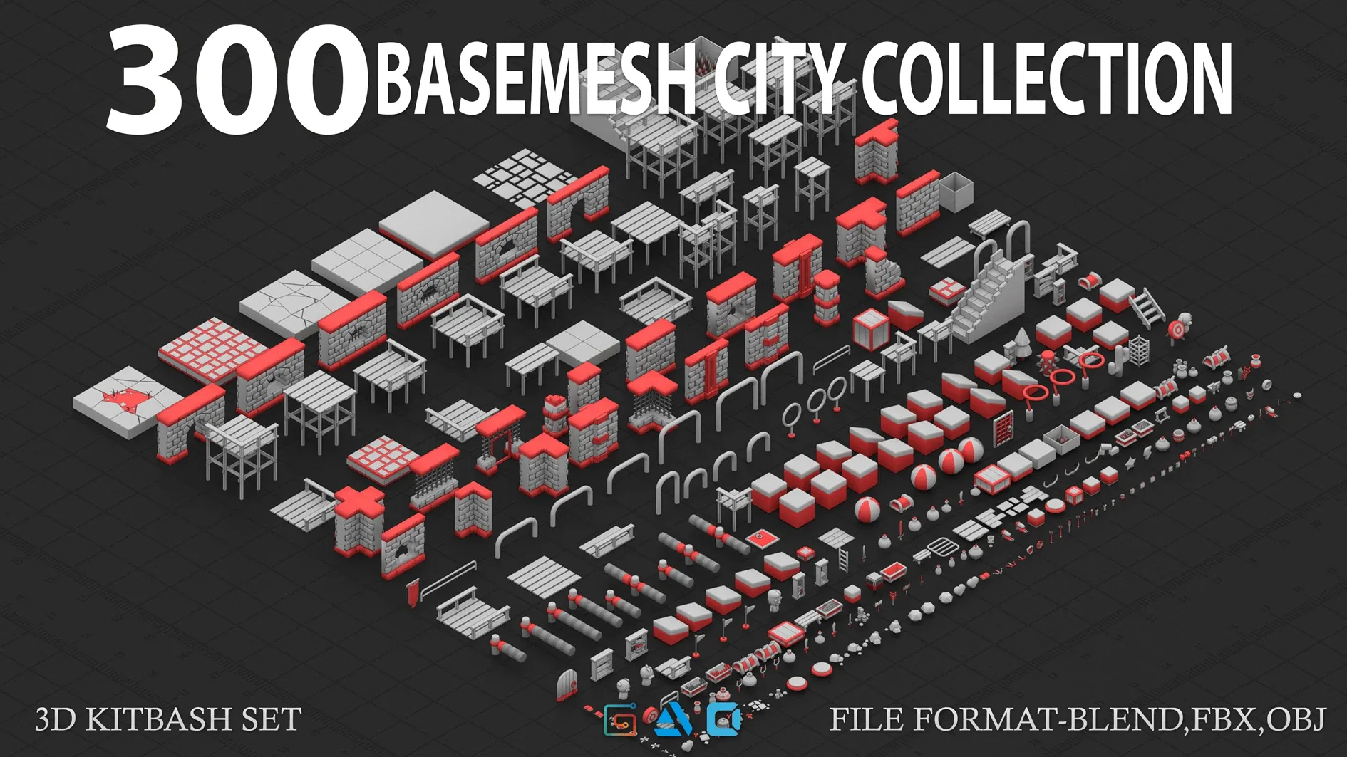 300 Basemesh city Collection