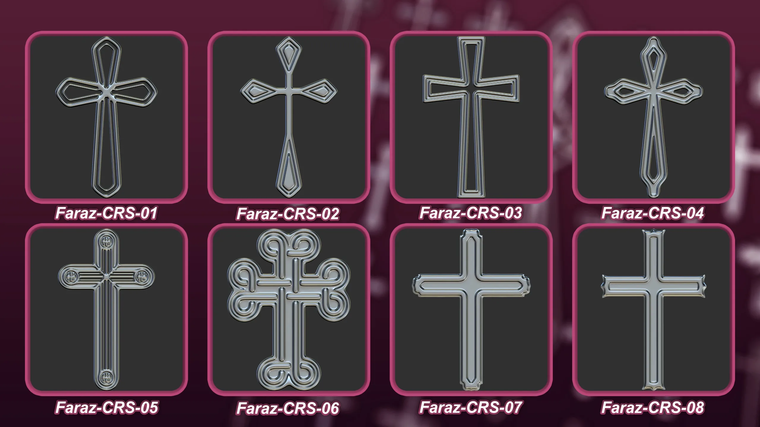 30 Christian cross 3D model Vol 5
