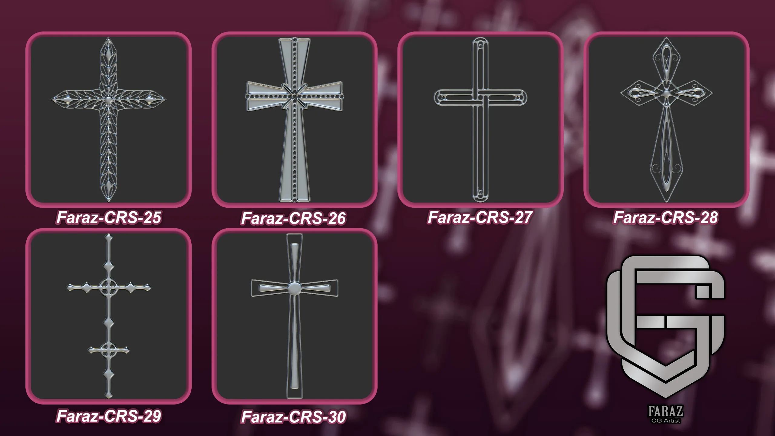 30 Christian cross 3D model Vol 5