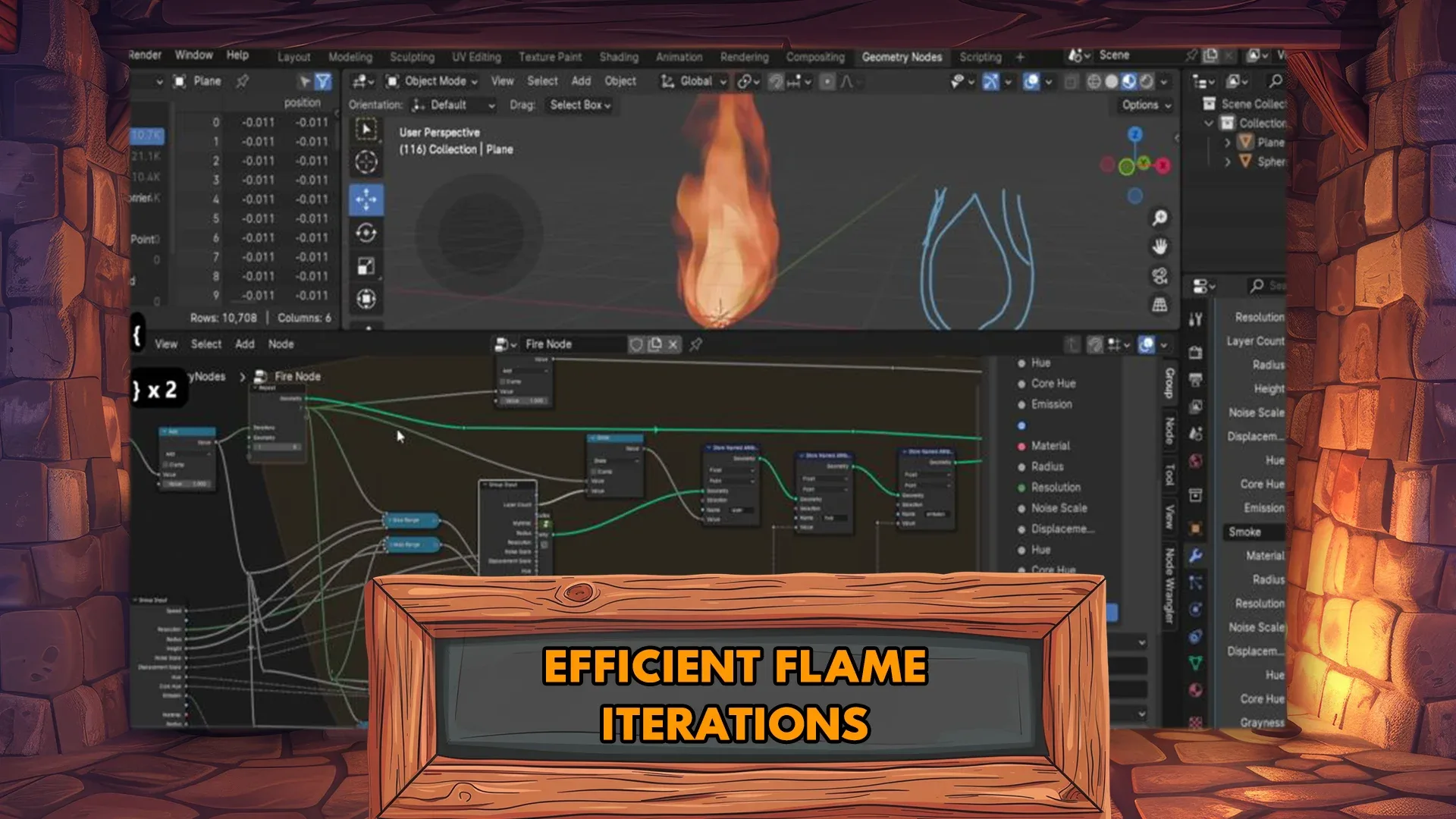 Blender Geometry Node Fire Animation