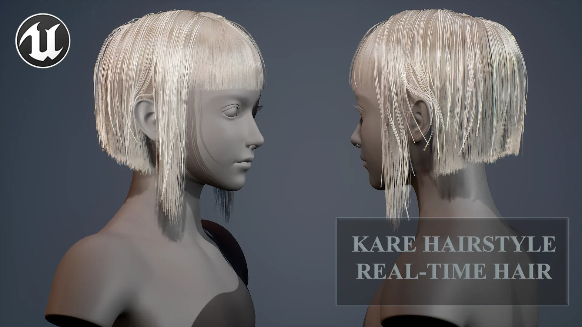 Game Real-Time Kare Hairstyle UE5