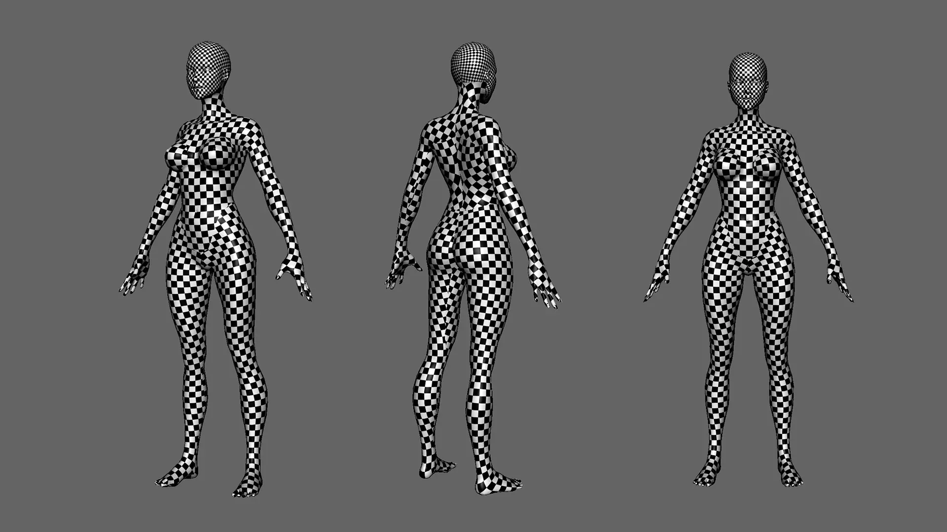 Female BaseMesh - Topology + UV Map