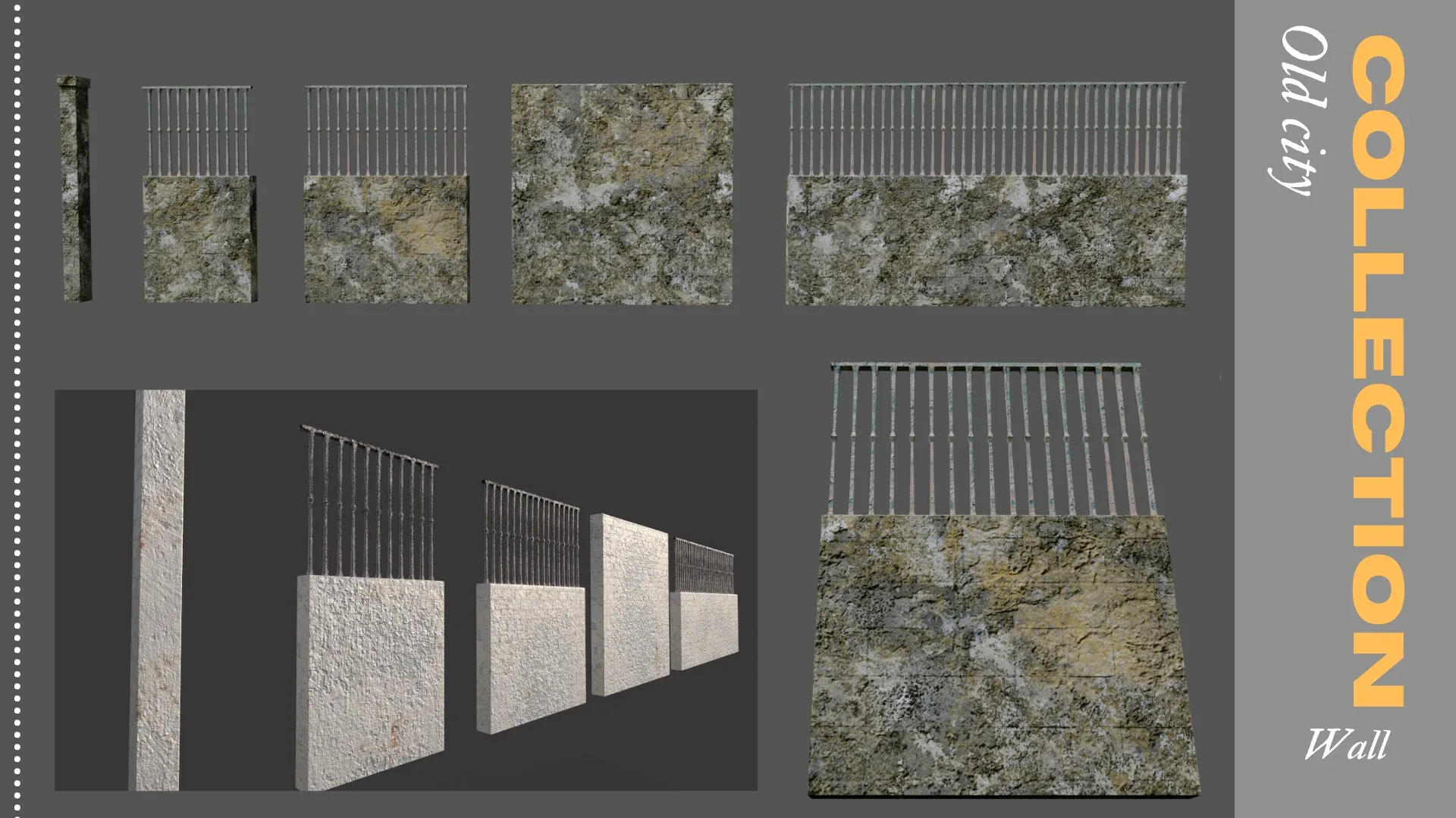 MODULAR WALLS FOR 3D COMPOSITIONS Low-poly 3D model