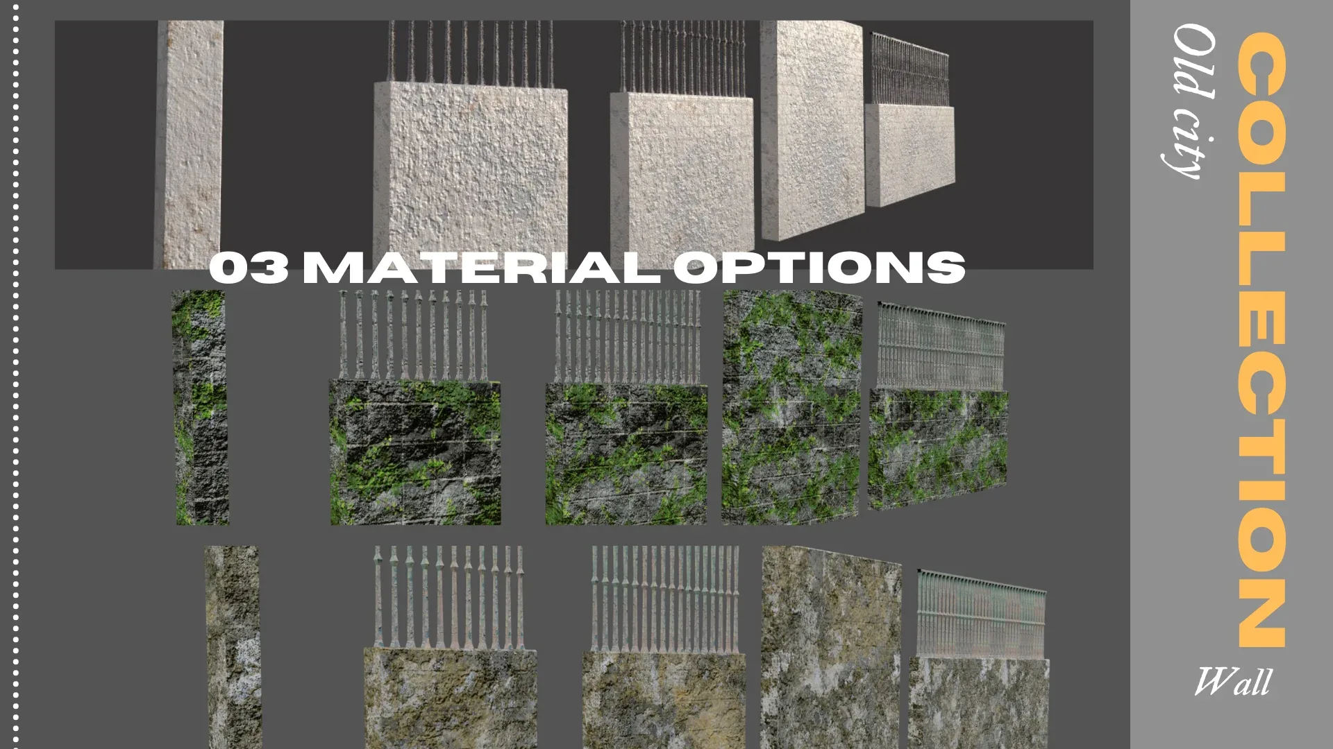 MODULAR WALLS FOR 3D COMPOSITIONS Low-poly 3D model