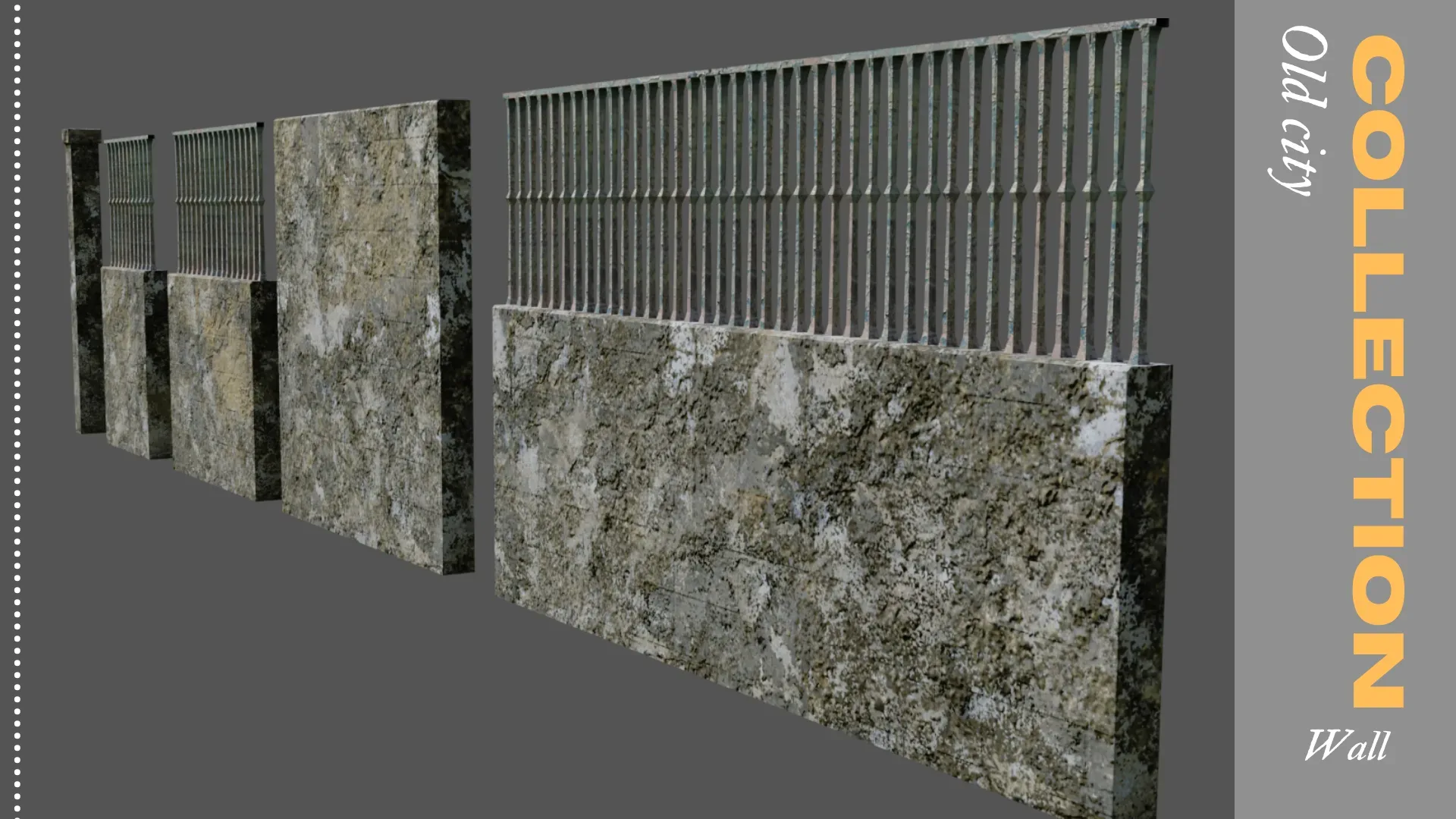 MODULAR WALLS FOR 3D COMPOSITIONS Low-poly 3D model