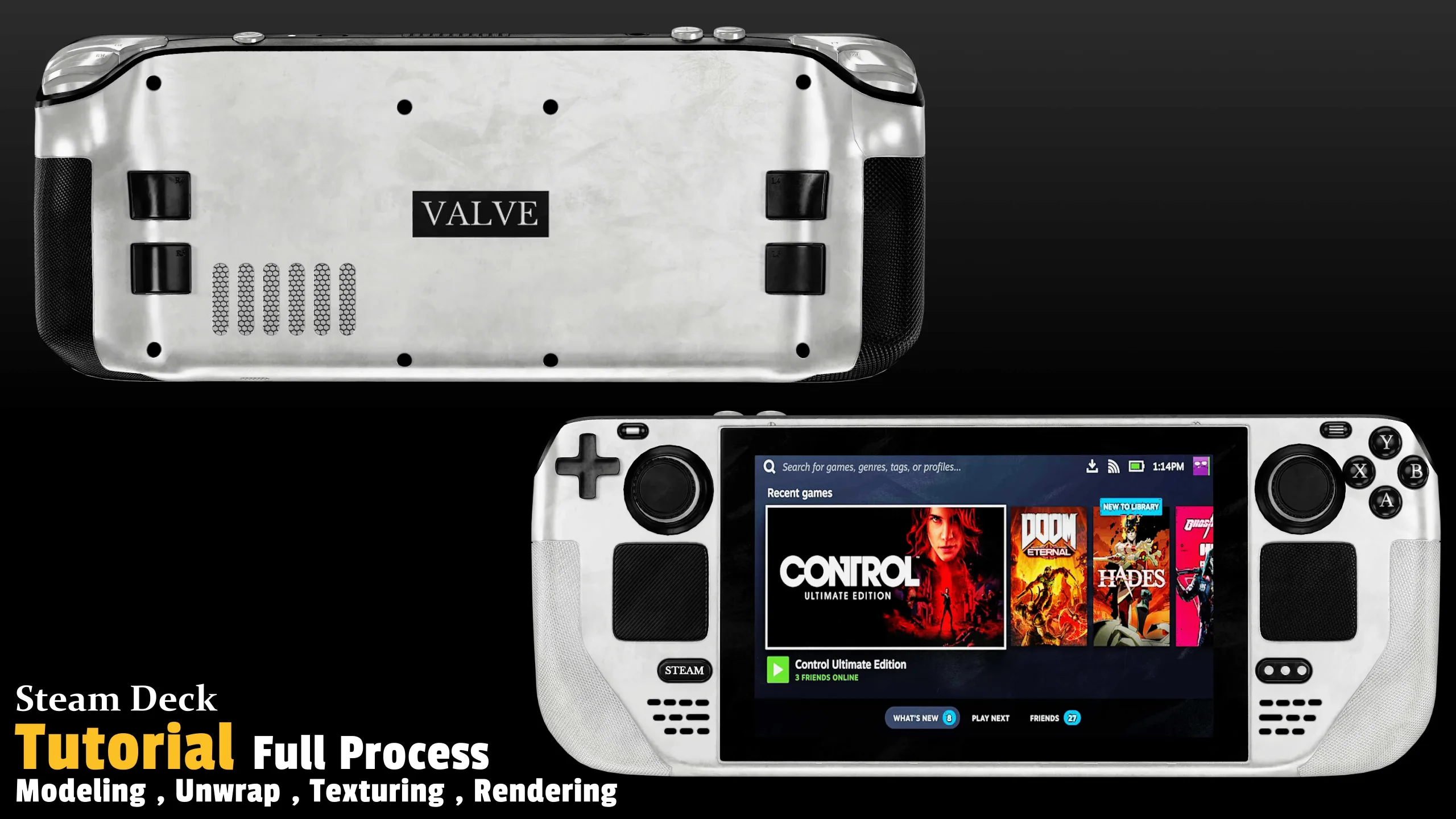 Steam Deck / 3D Model + Full Tutorial Process