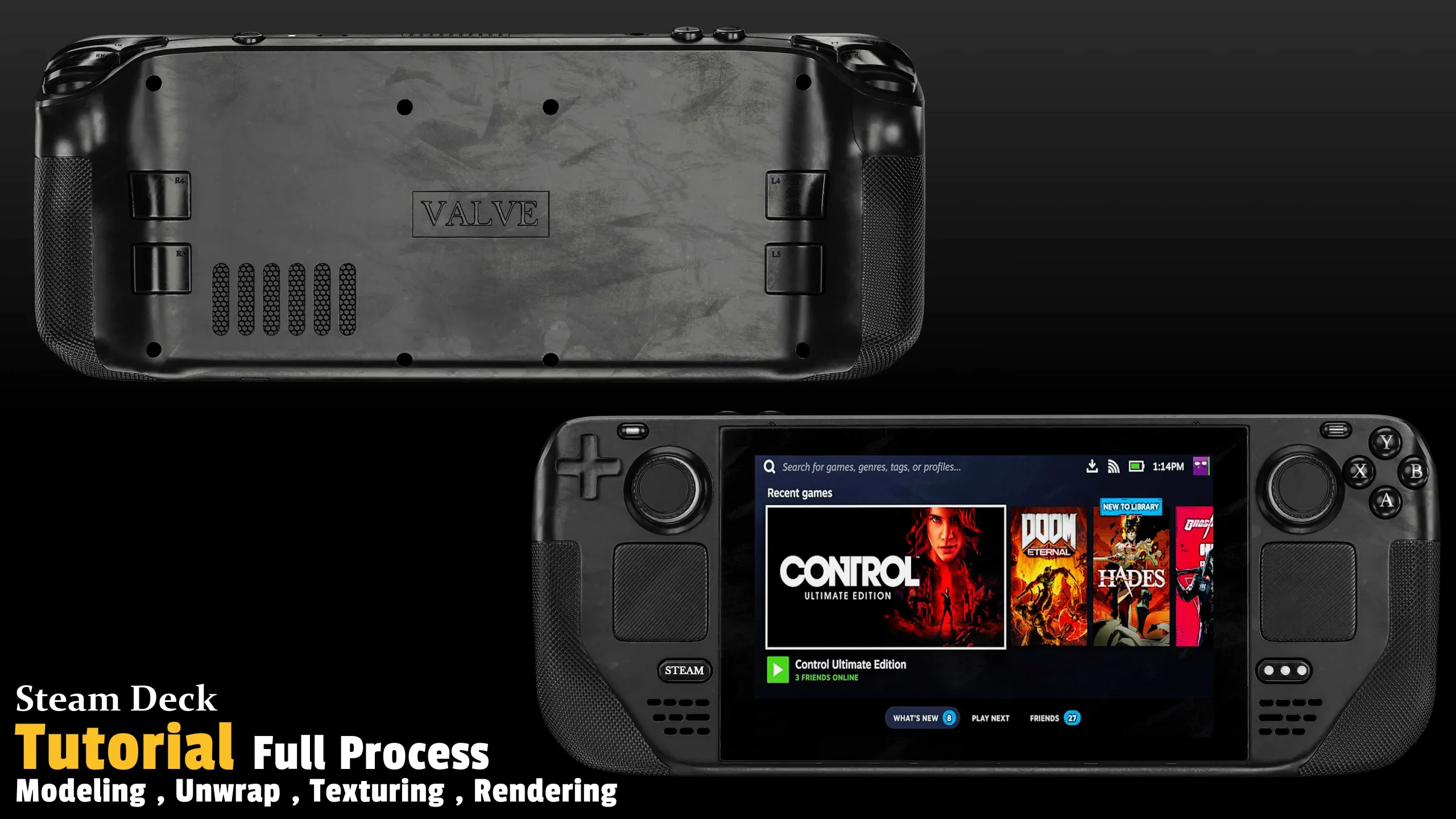 Steam Deck / 3D Model + Full Tutorial Process
