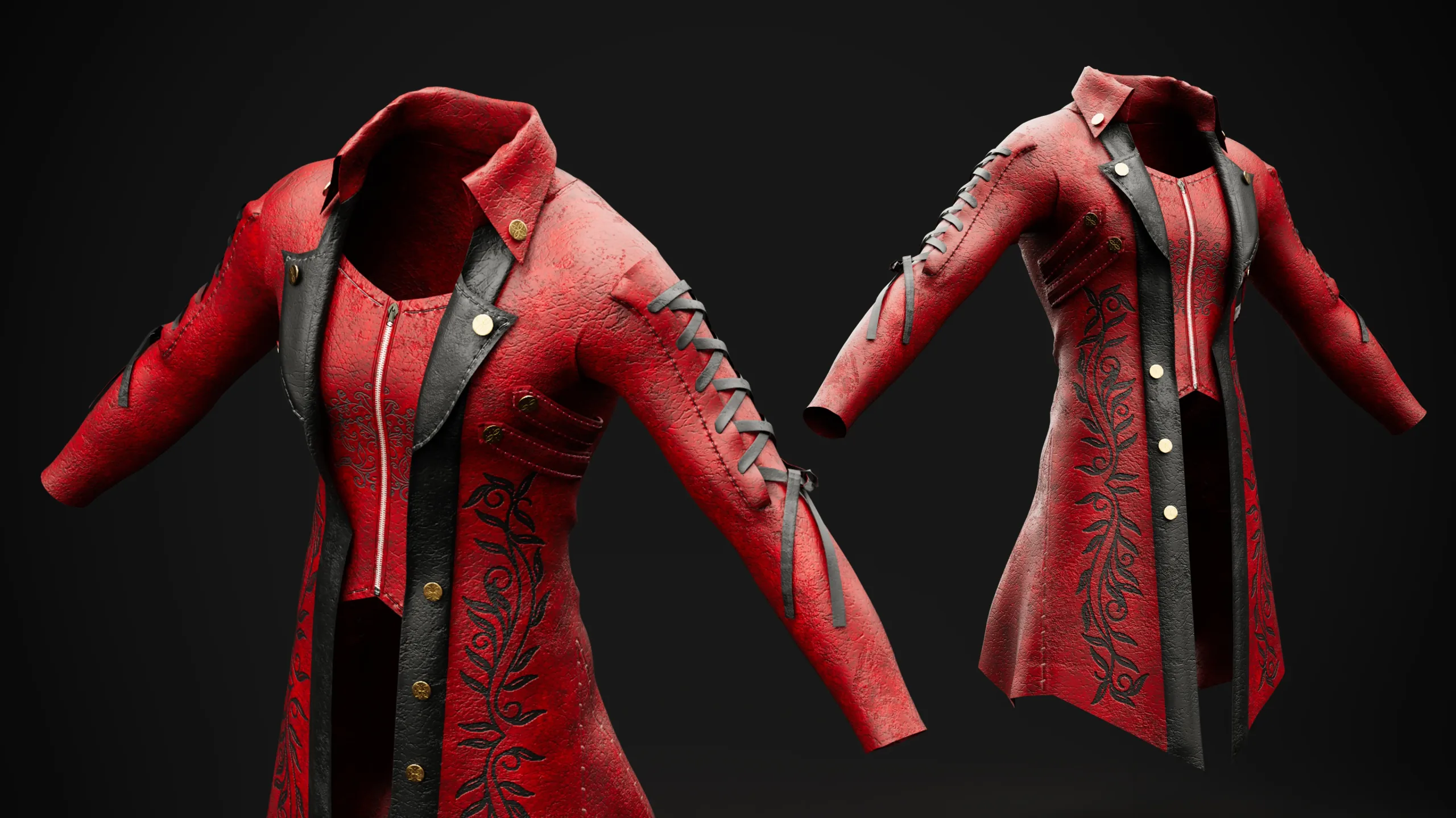 Leather Coat (Retopo) - ZPRJ+OBJ+FBX+SPP