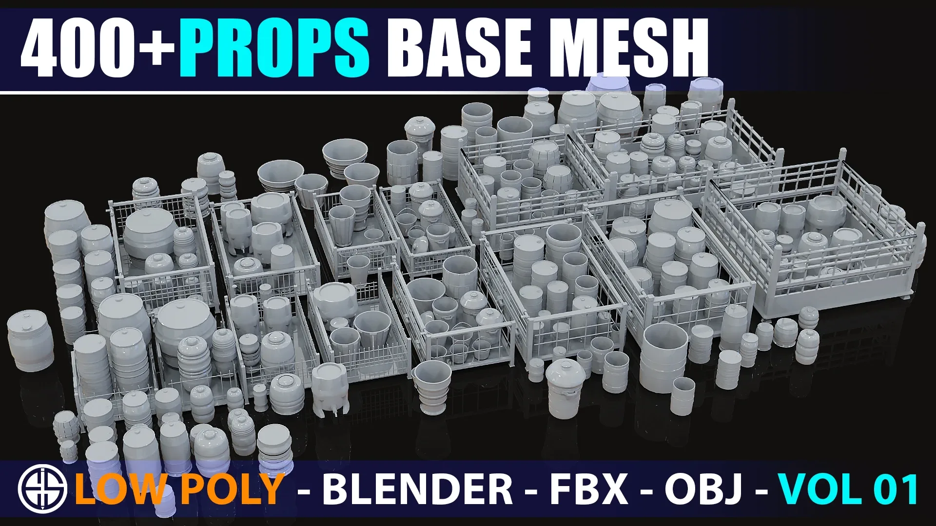 400 Props base mesh - Low Poly Model