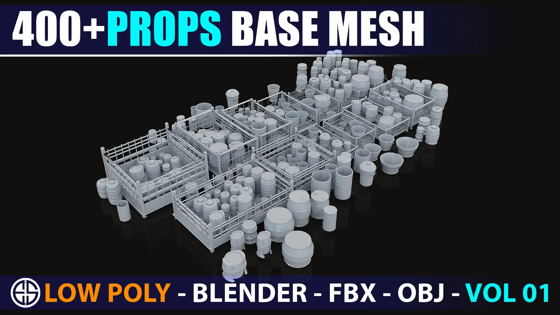 400 Props base mesh - Low Poly Model