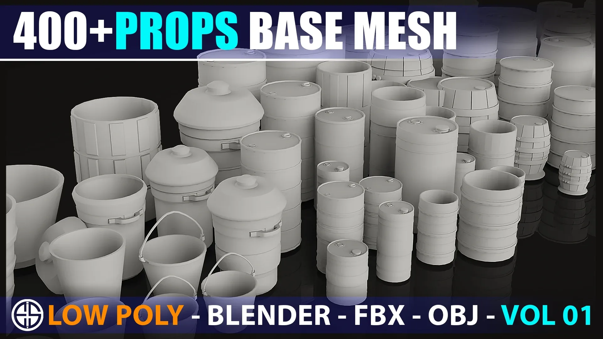 400 Props base mesh - Low Poly Model