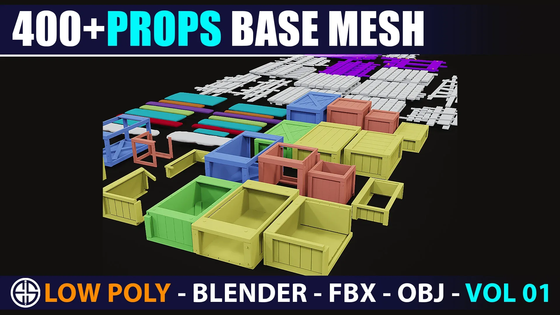 400 Props base mesh - Low Poly Model