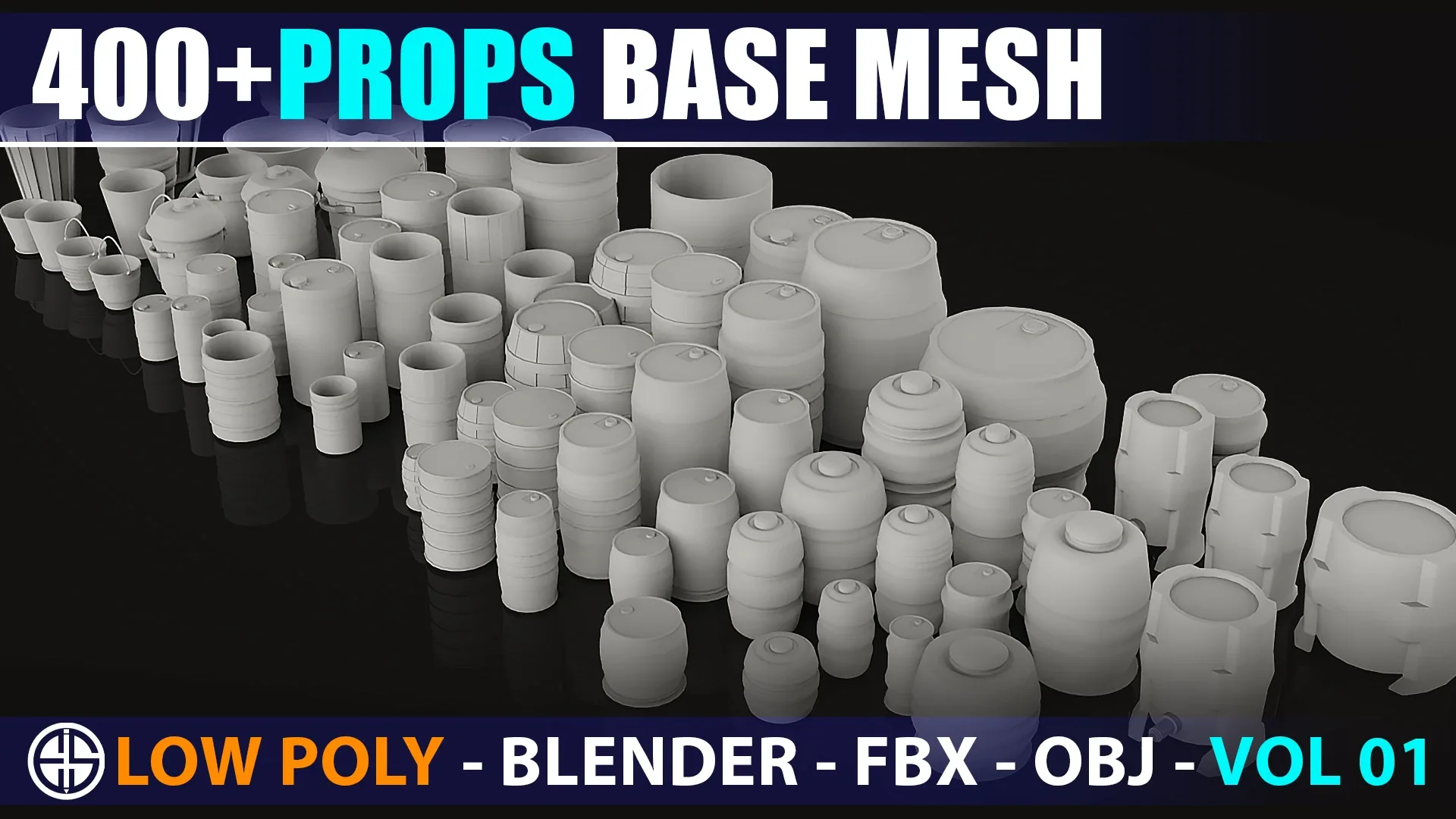 400 Props base mesh - Low Poly Model