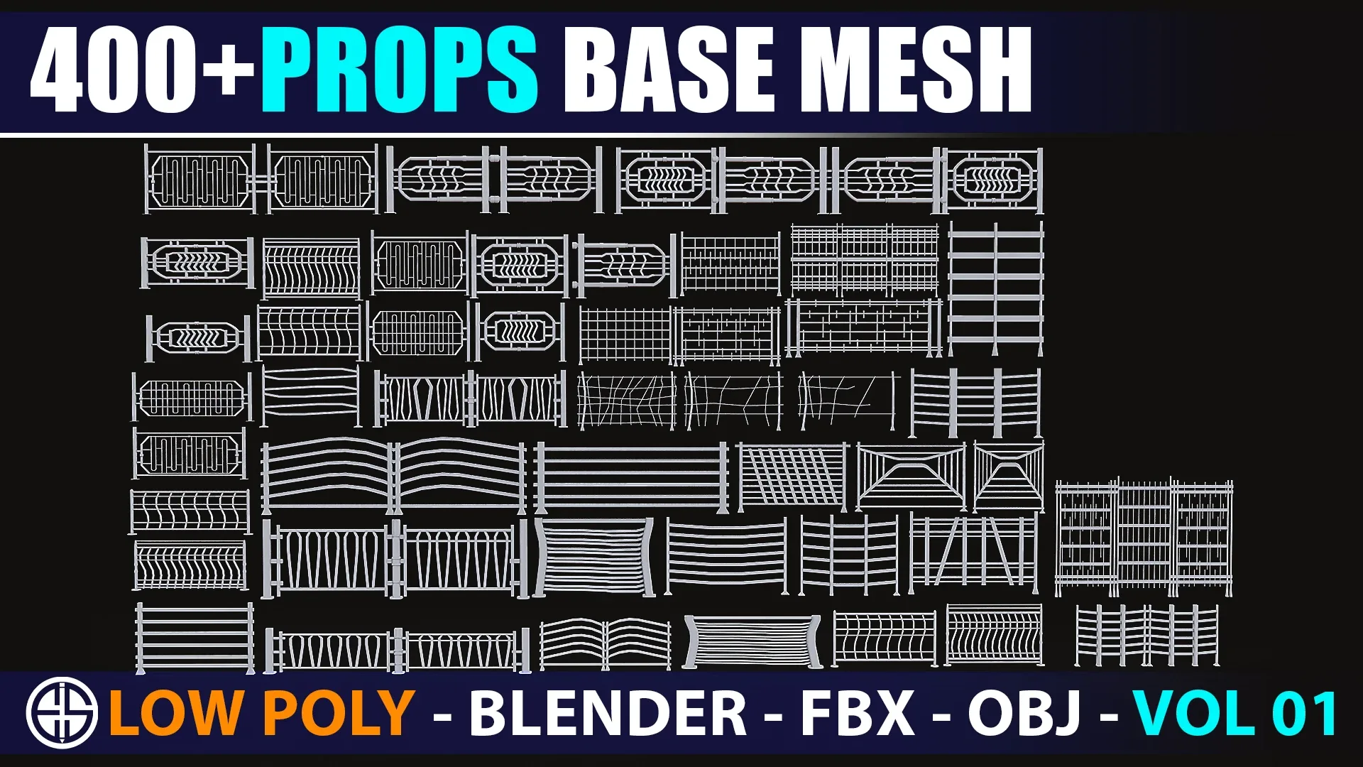 400 Props base mesh - Low Poly Model