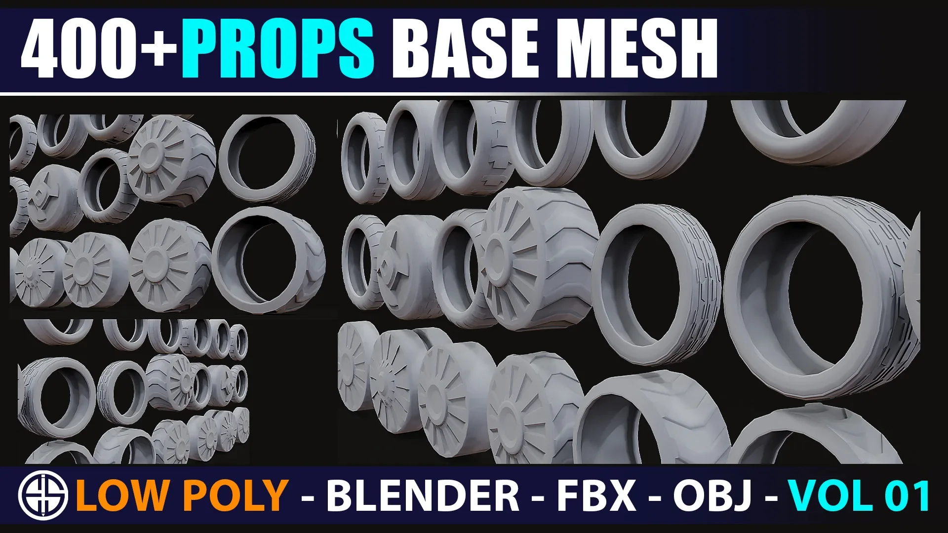 400 Props base mesh - Low Poly Model