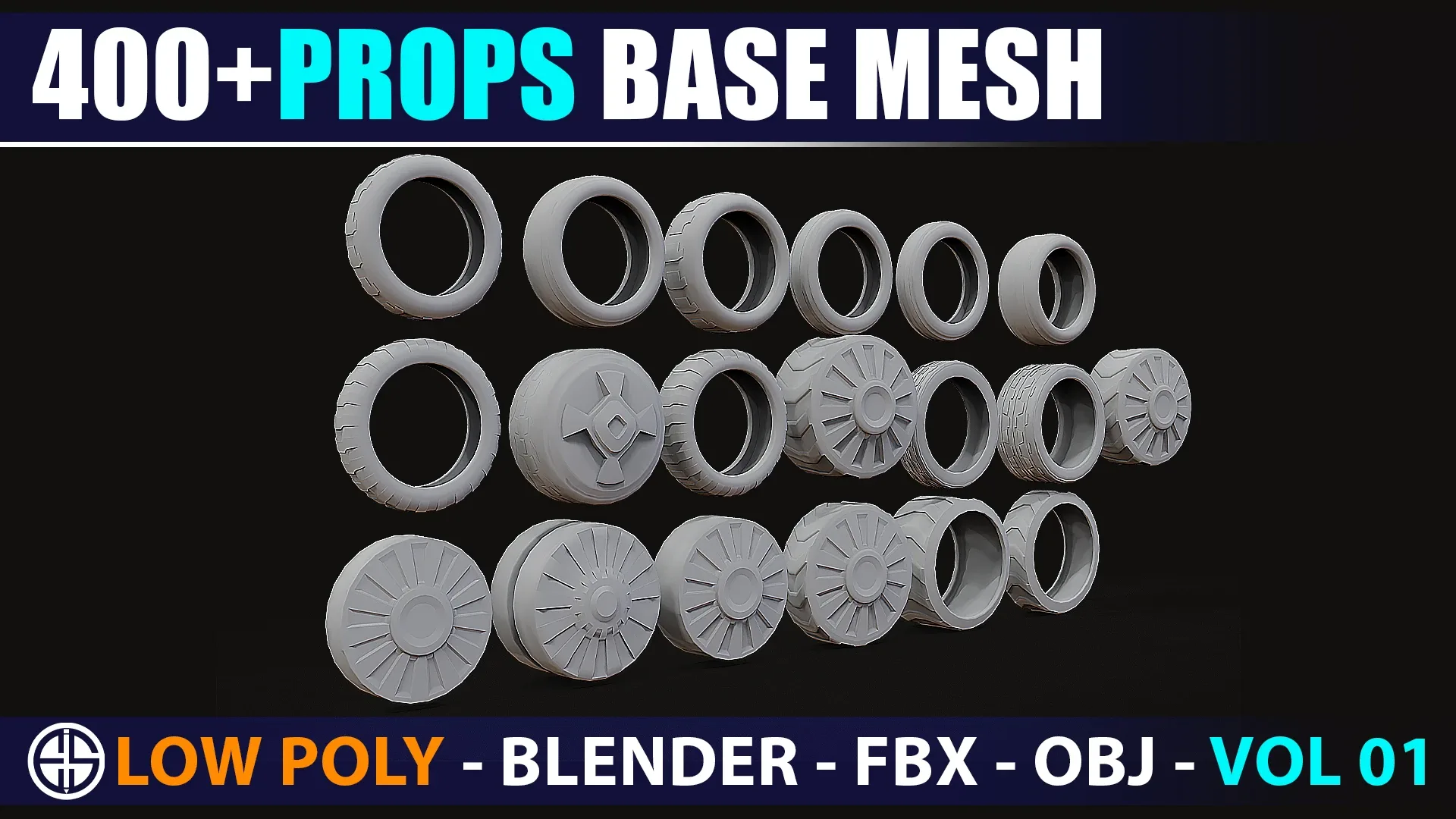 400 Props base mesh - Low Poly Model