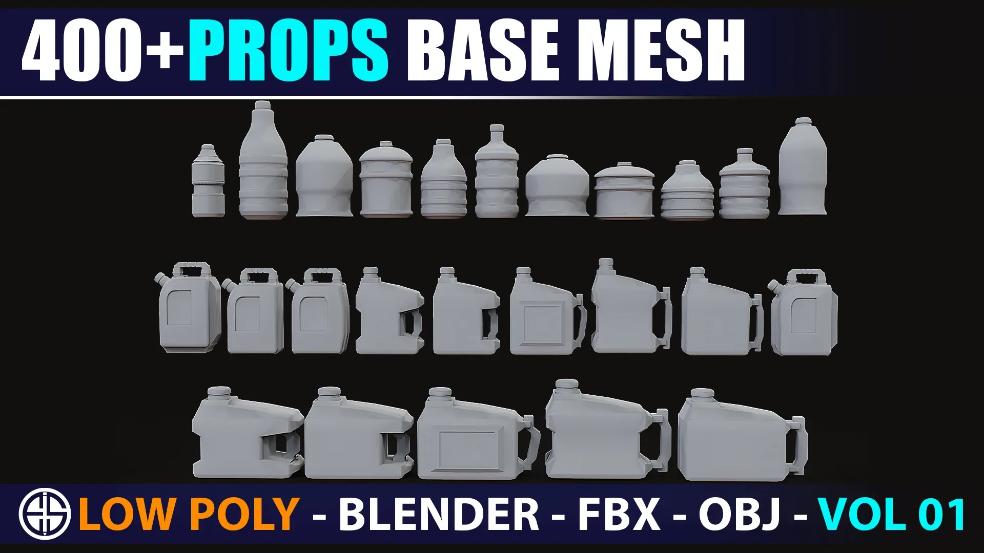 400 Props base mesh - Low Poly Model