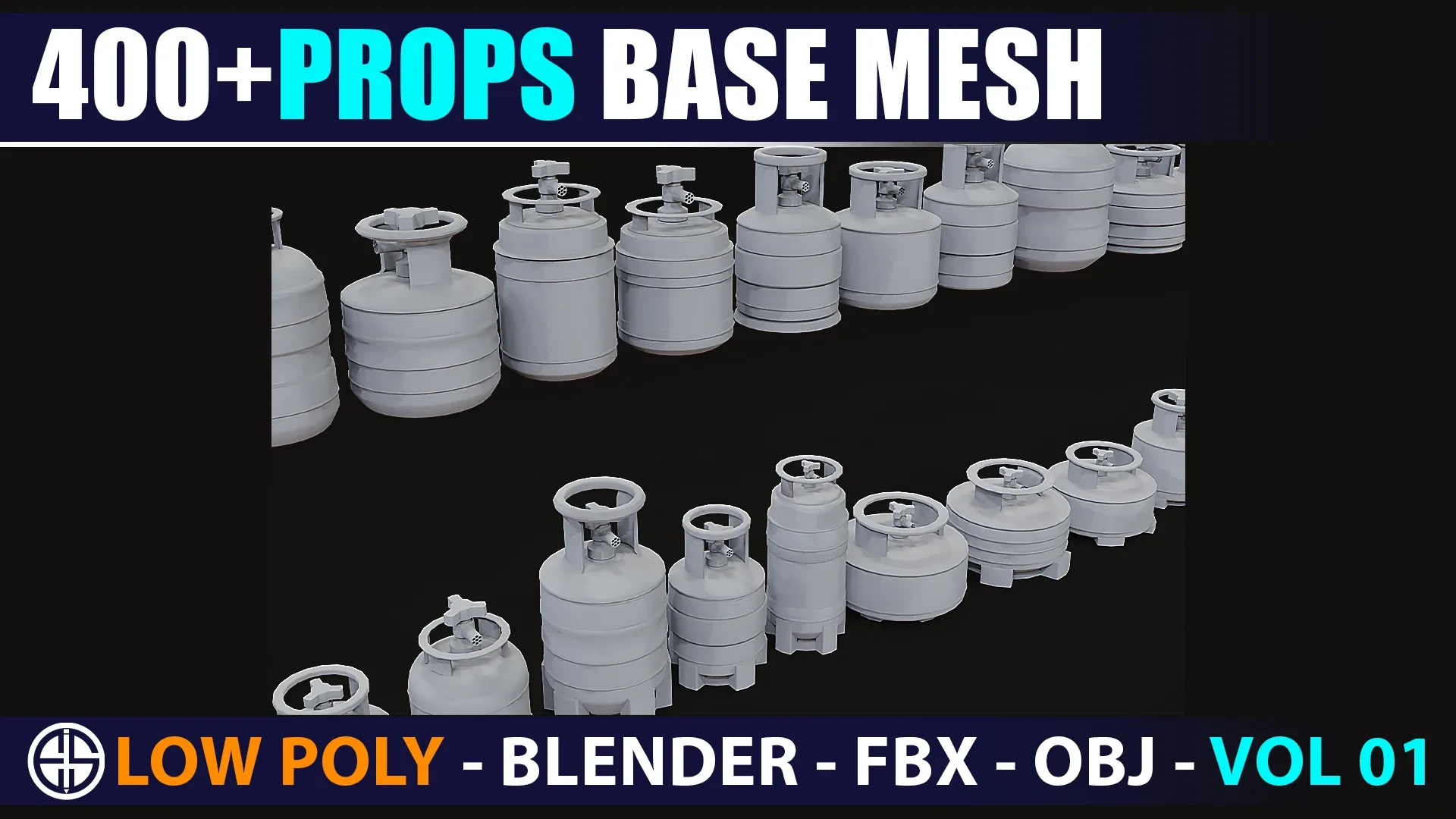 400 Props base mesh - Low Poly Model