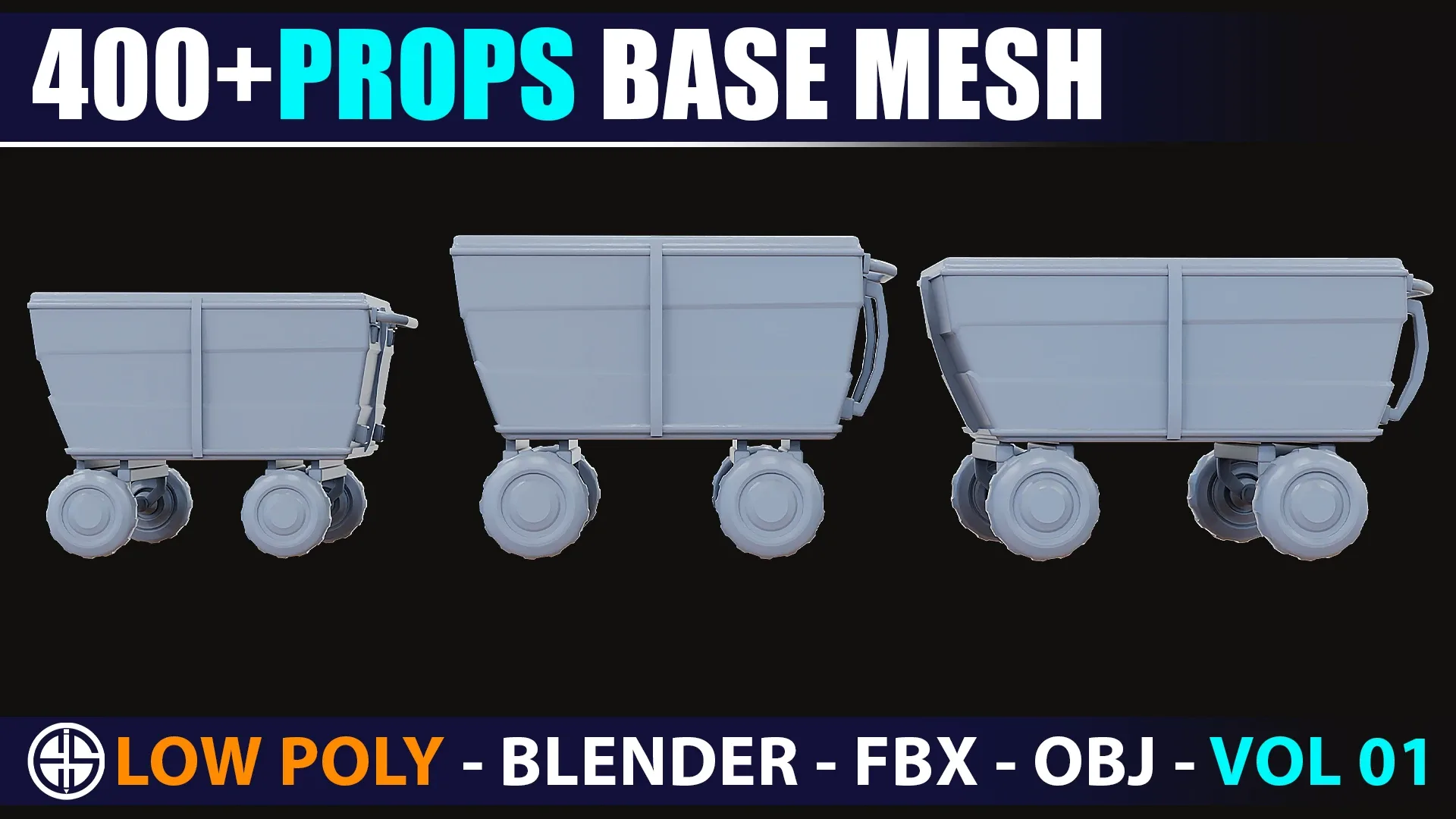 400 Props base mesh - Low Poly Model