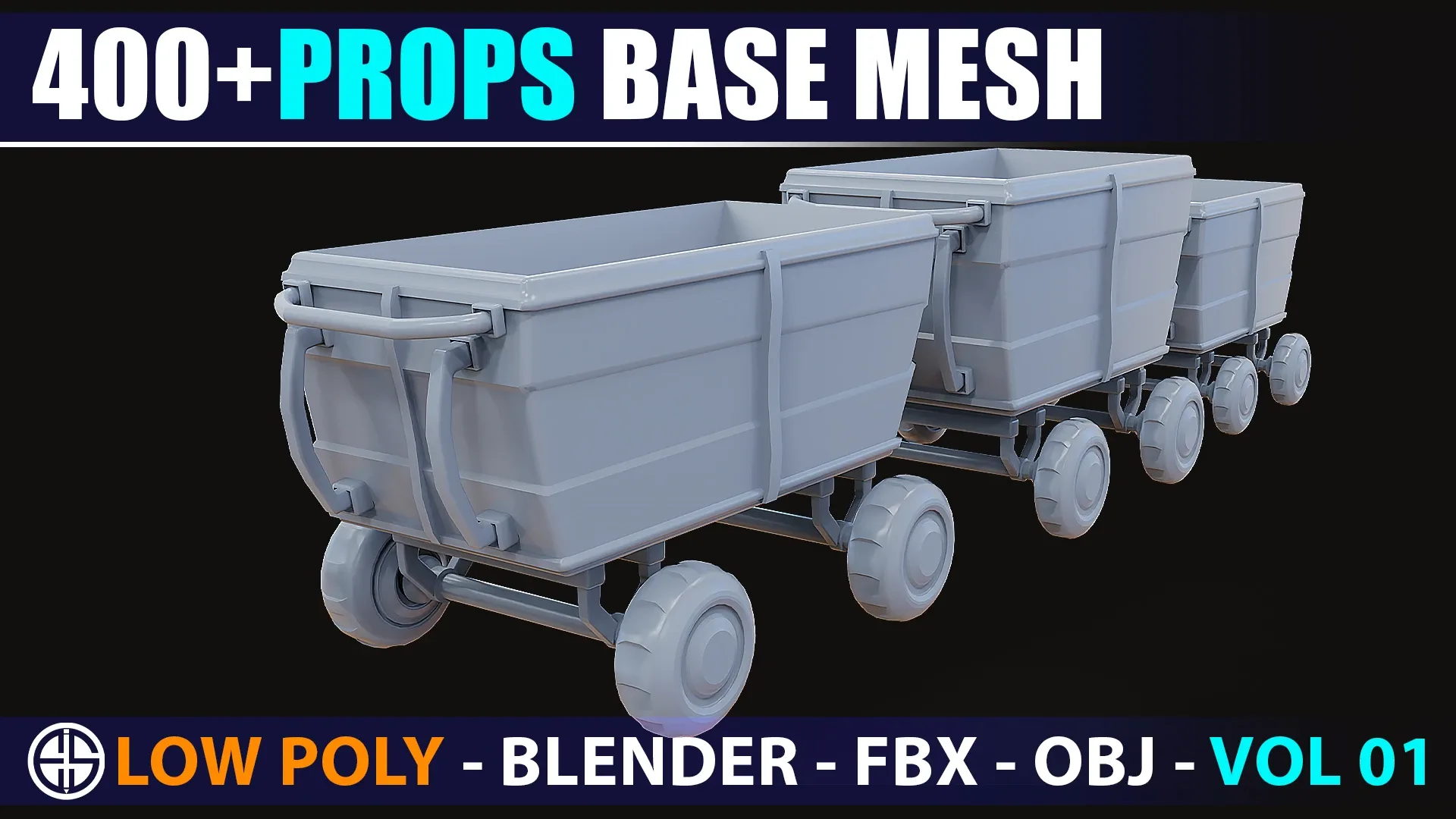 400 Props base mesh - Low Poly Model