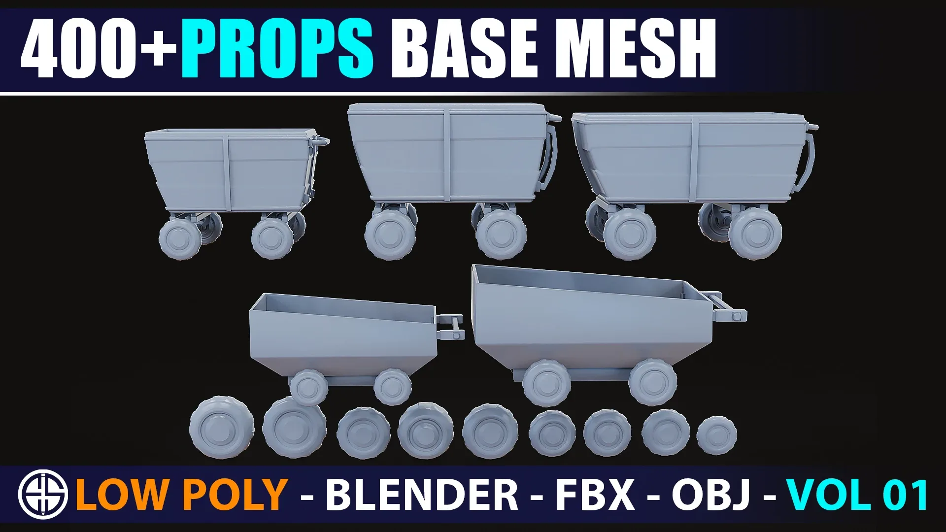 400 Props base mesh - Low Poly Model