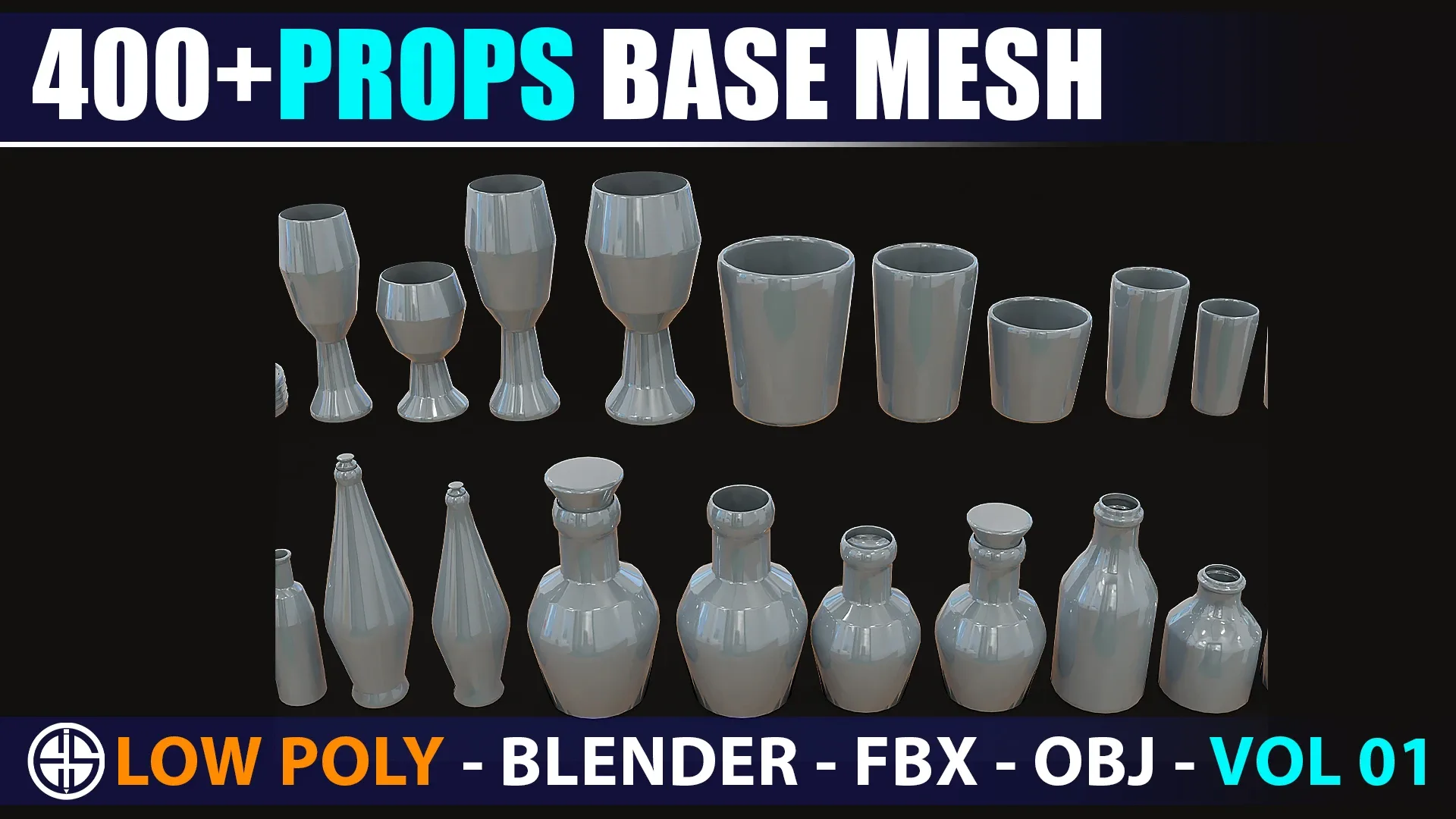 400 Props base mesh - Low Poly Model