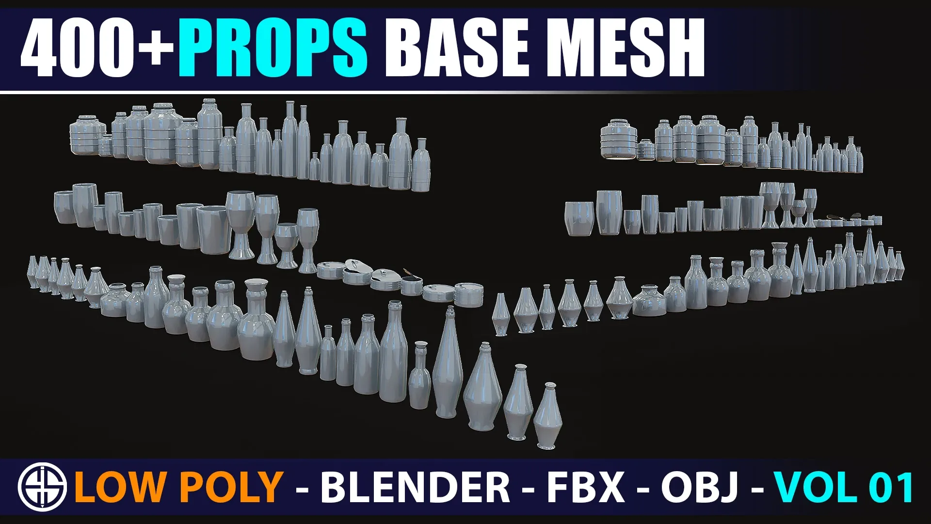 400 Props base mesh - Low Poly Model