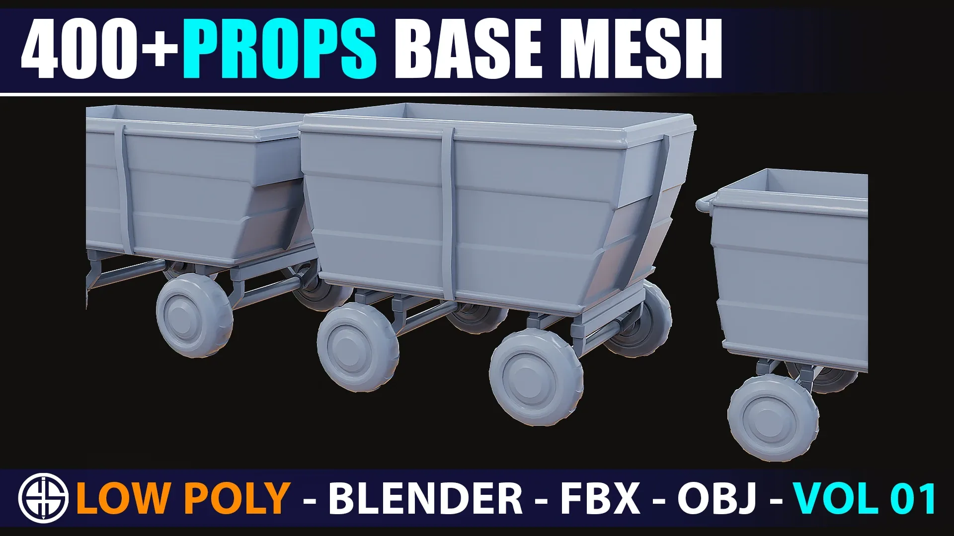 400 Props base mesh - Low Poly Model