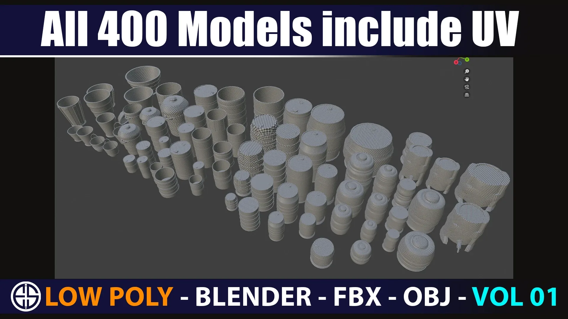 400 Props base mesh - Low Poly Model